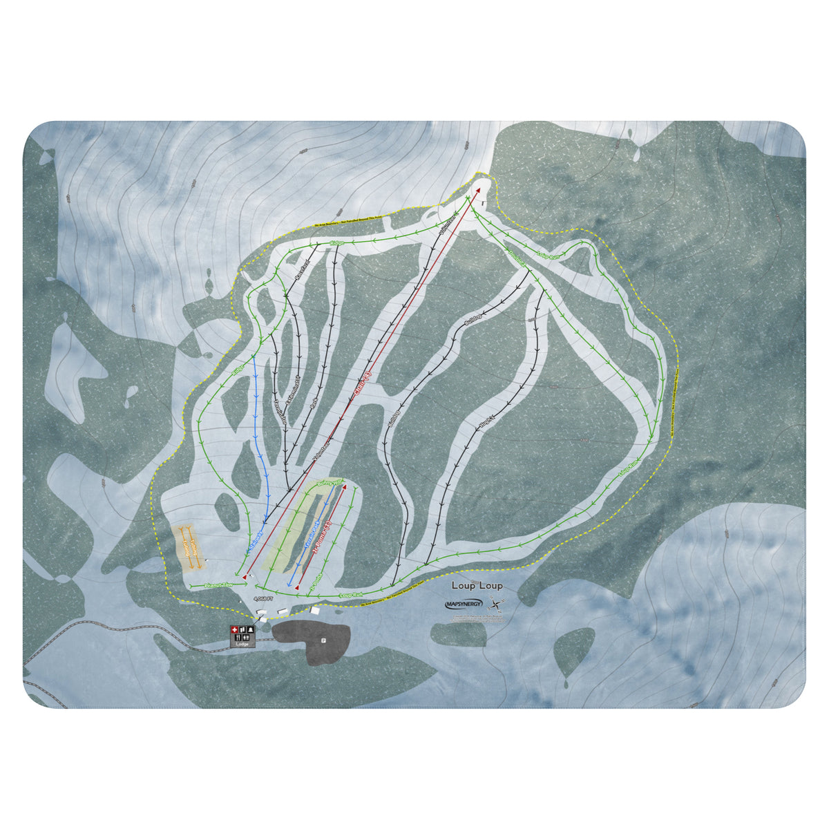 Loup Loup, Washington Ski Resort Map Blanket