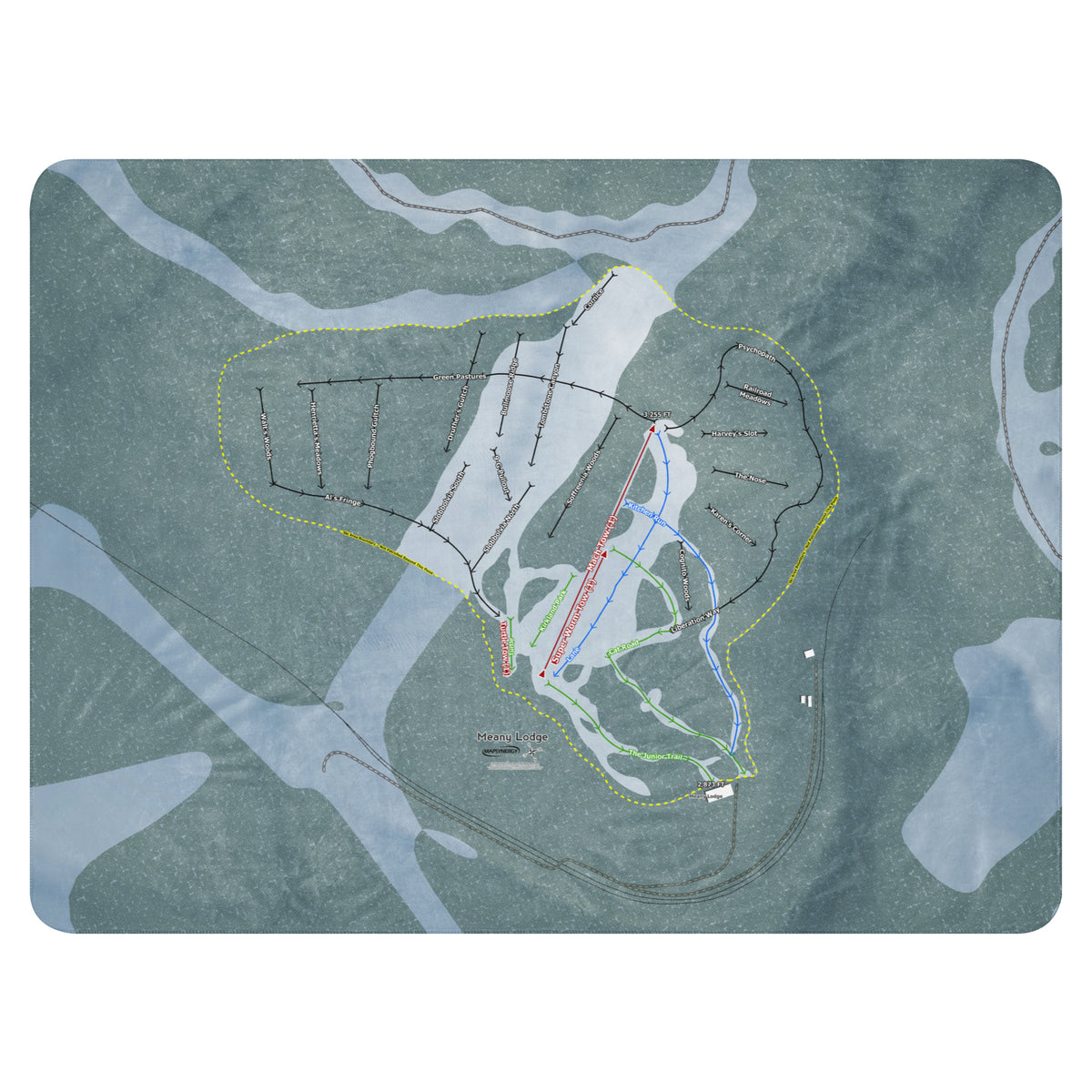 Meany Lodge, Washington Ski Resort Map Blanket