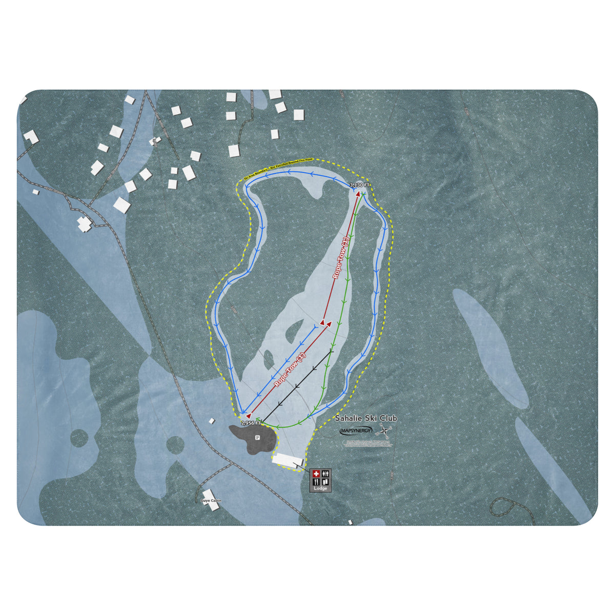 Sahalie Ski Club, Washington Ski Resort Map Blanket