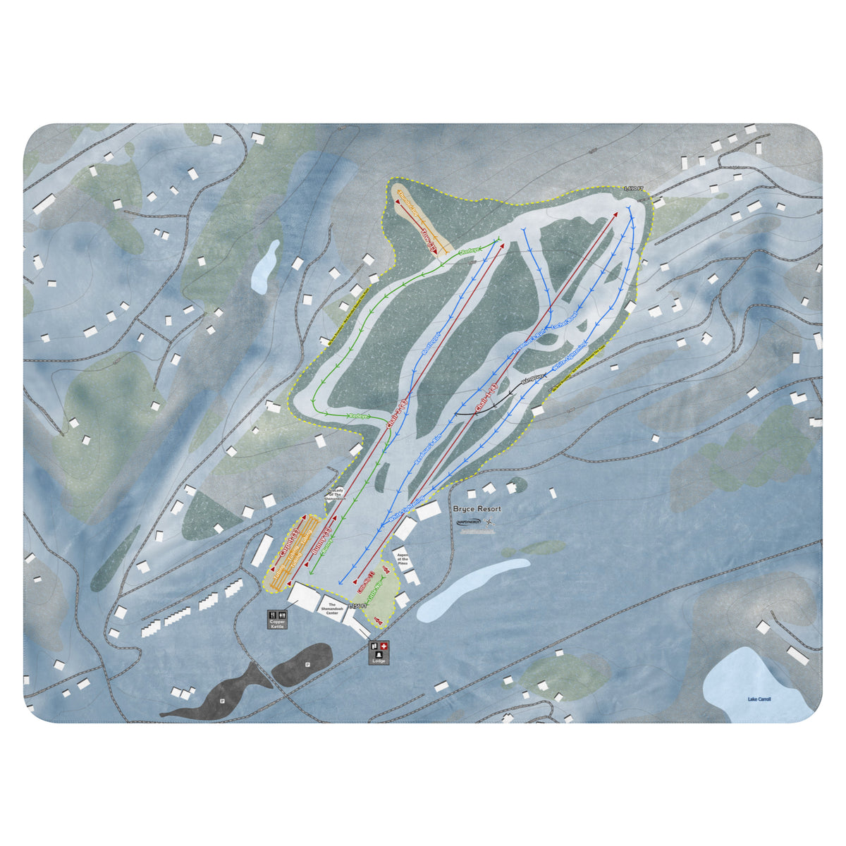 Bryce Resort, Virginia Ski Resort Map Blanket