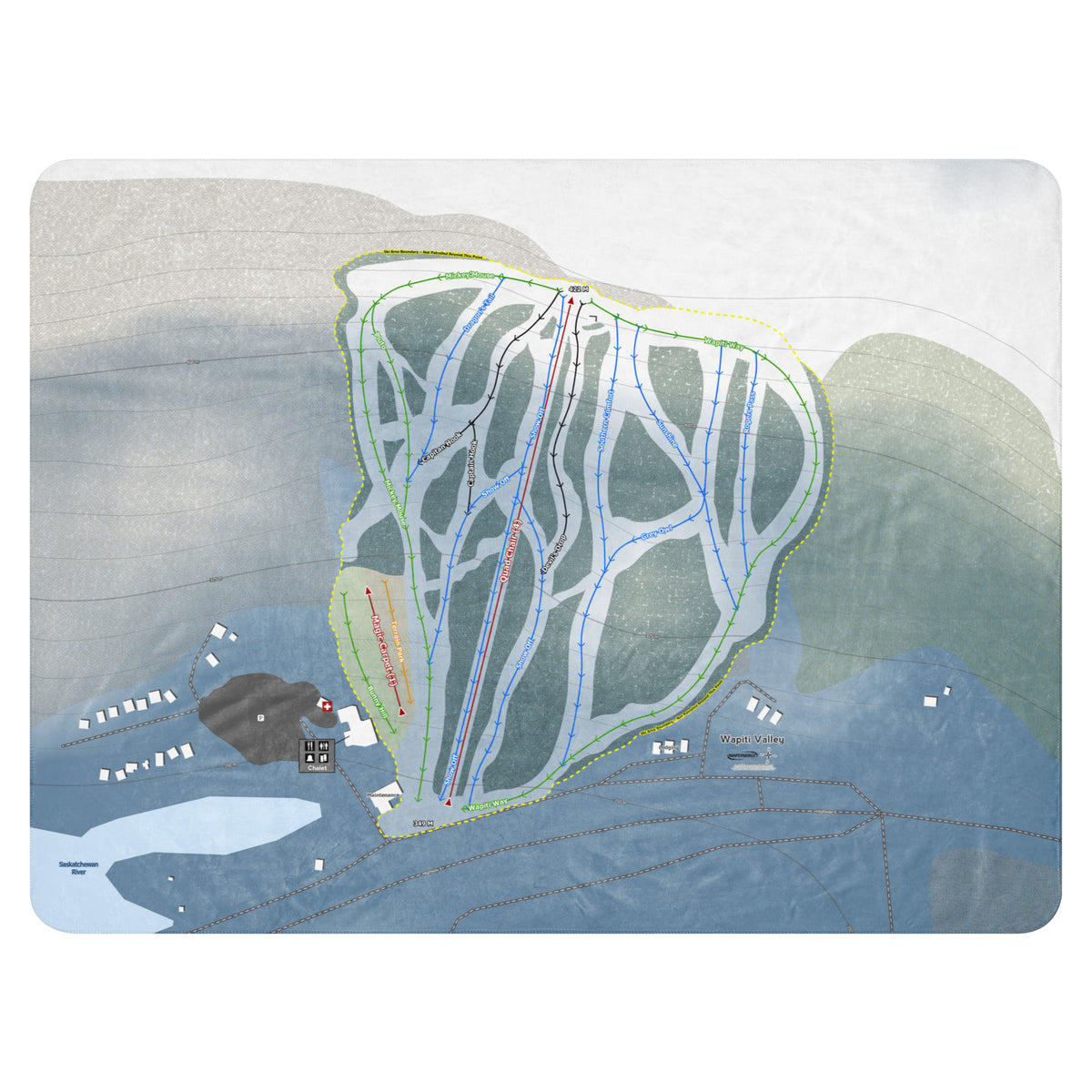Wapiti Valley, Saskatchewan Ski Resort Map Blanket