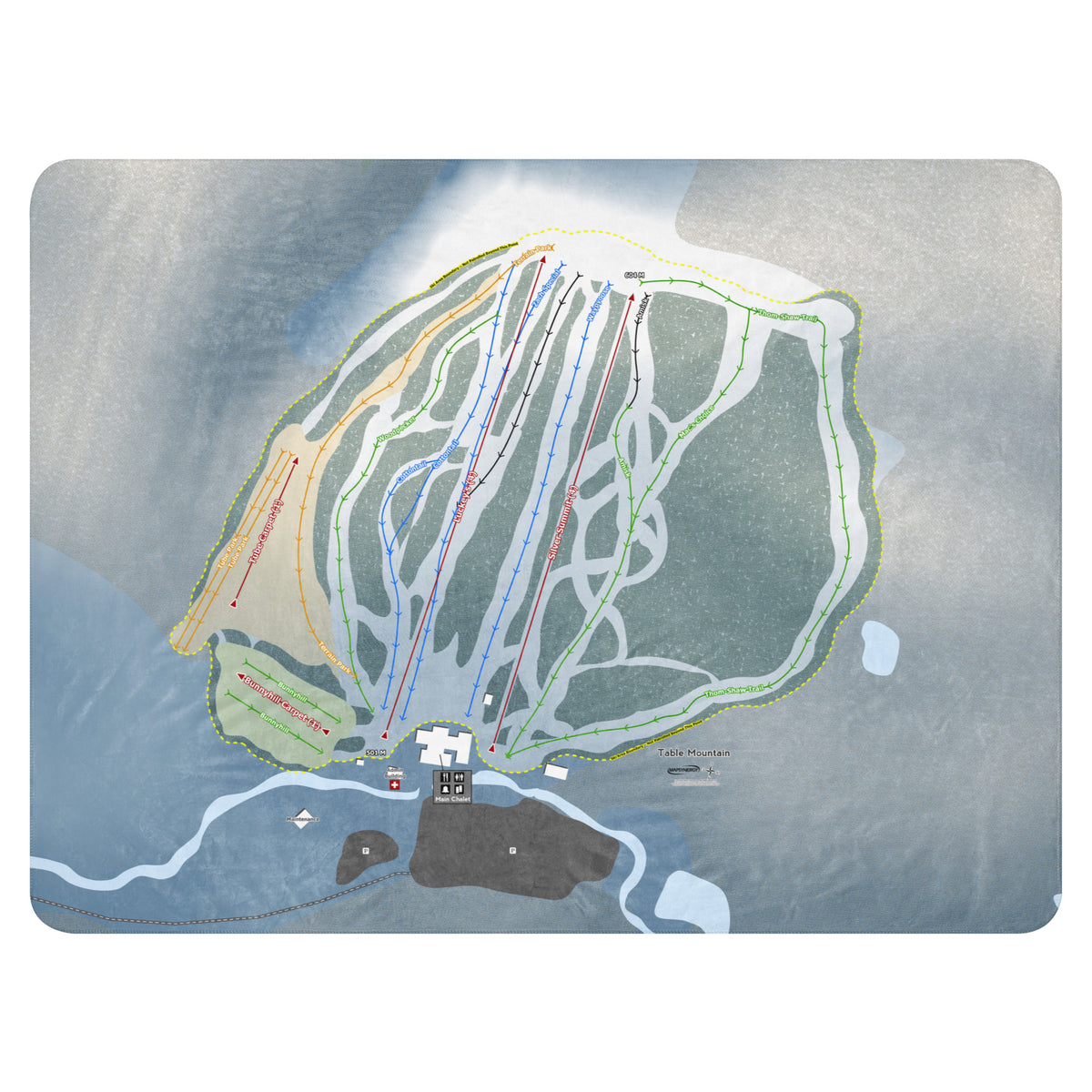 Table Mountain, Saskatchewan Ski Resort Map Blanket