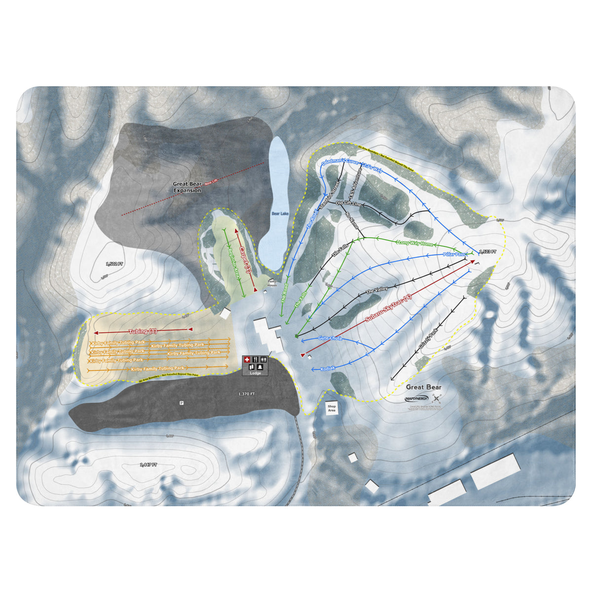 Great Bear, South Dakota Ski Resort Map Blanket
