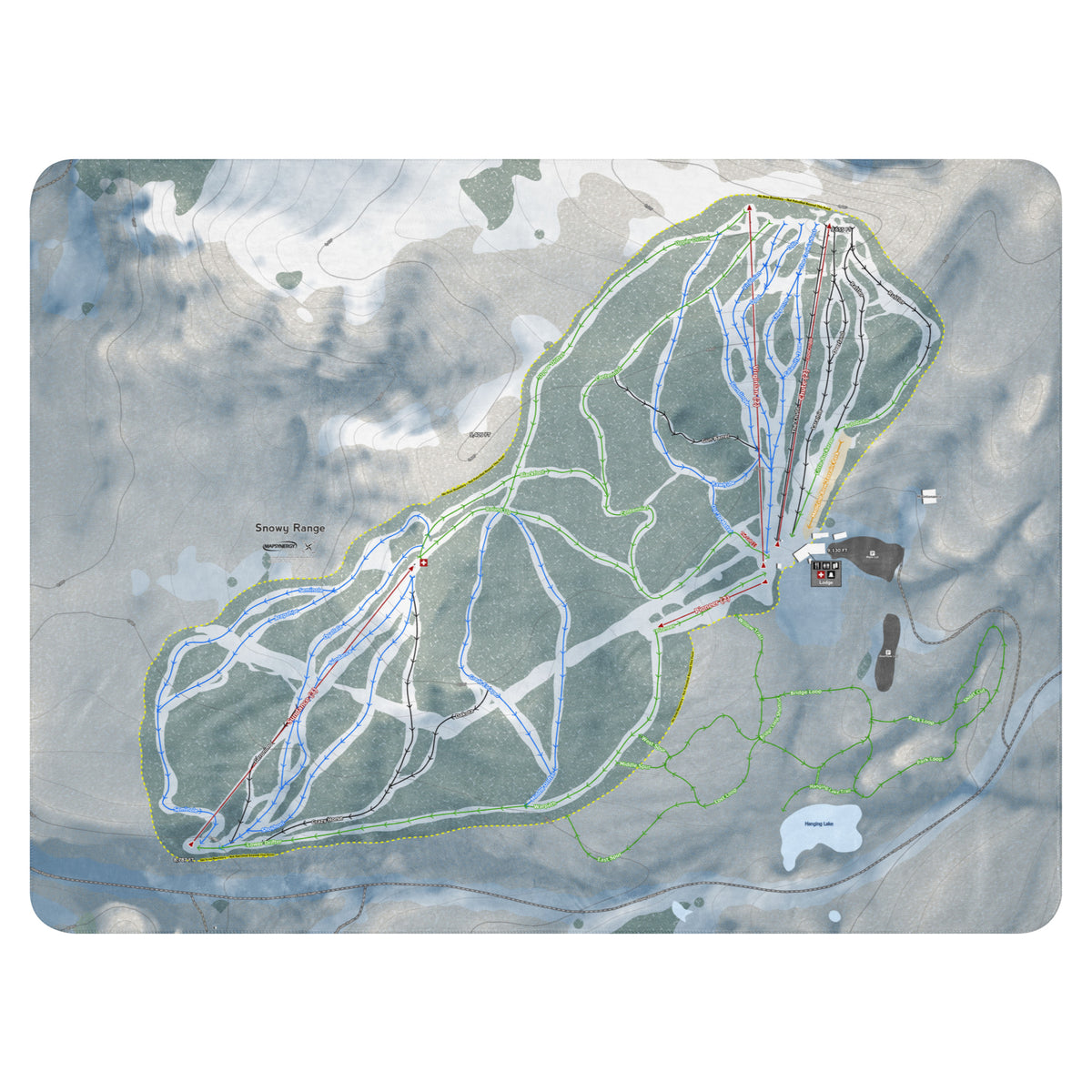 Snowy Range, Wyoming Ski Resort Map Blanket