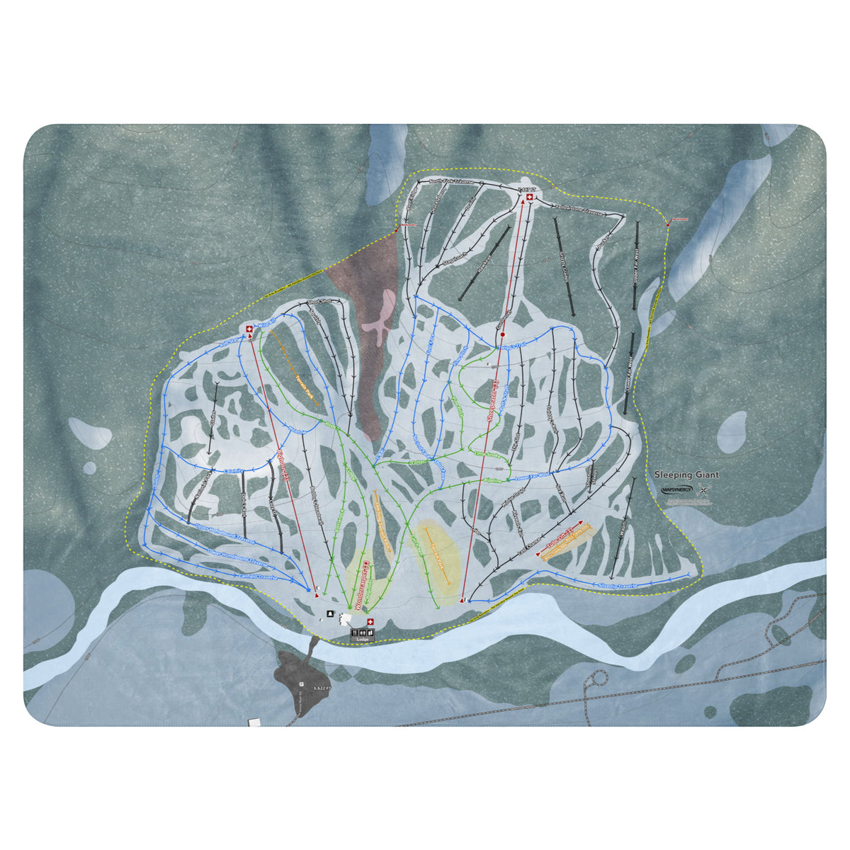 Sleeping Giant, Wyoming Ski Resort Map Blanket