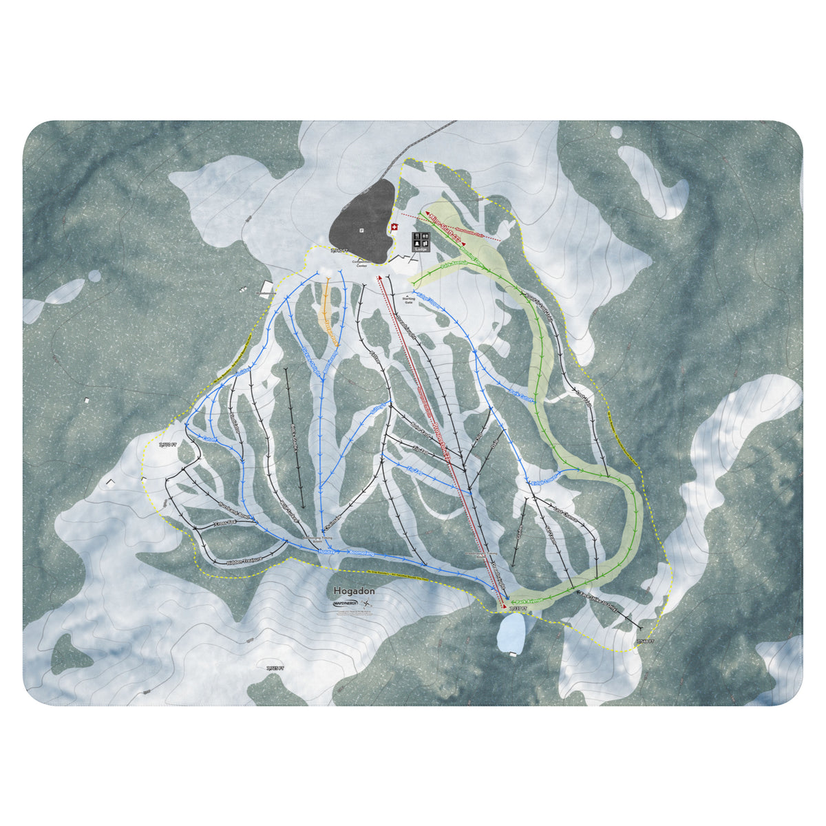 Hogadon, Wyoming Ski Resort Map Blanket
