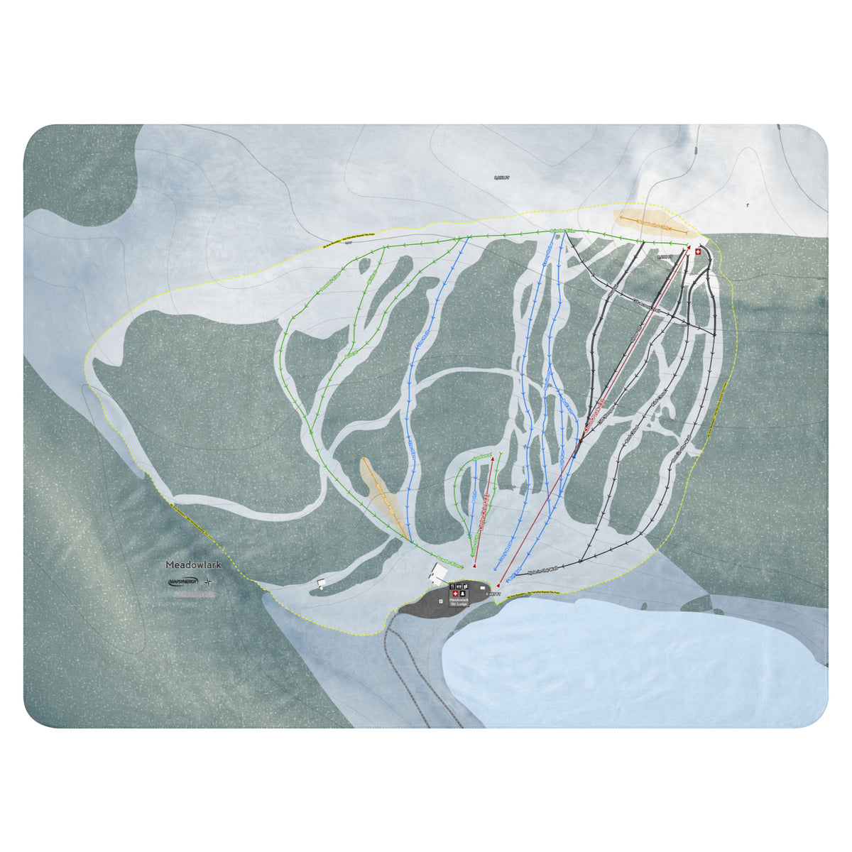Meadowlark, Wyoming Ski Resort Map Blanket