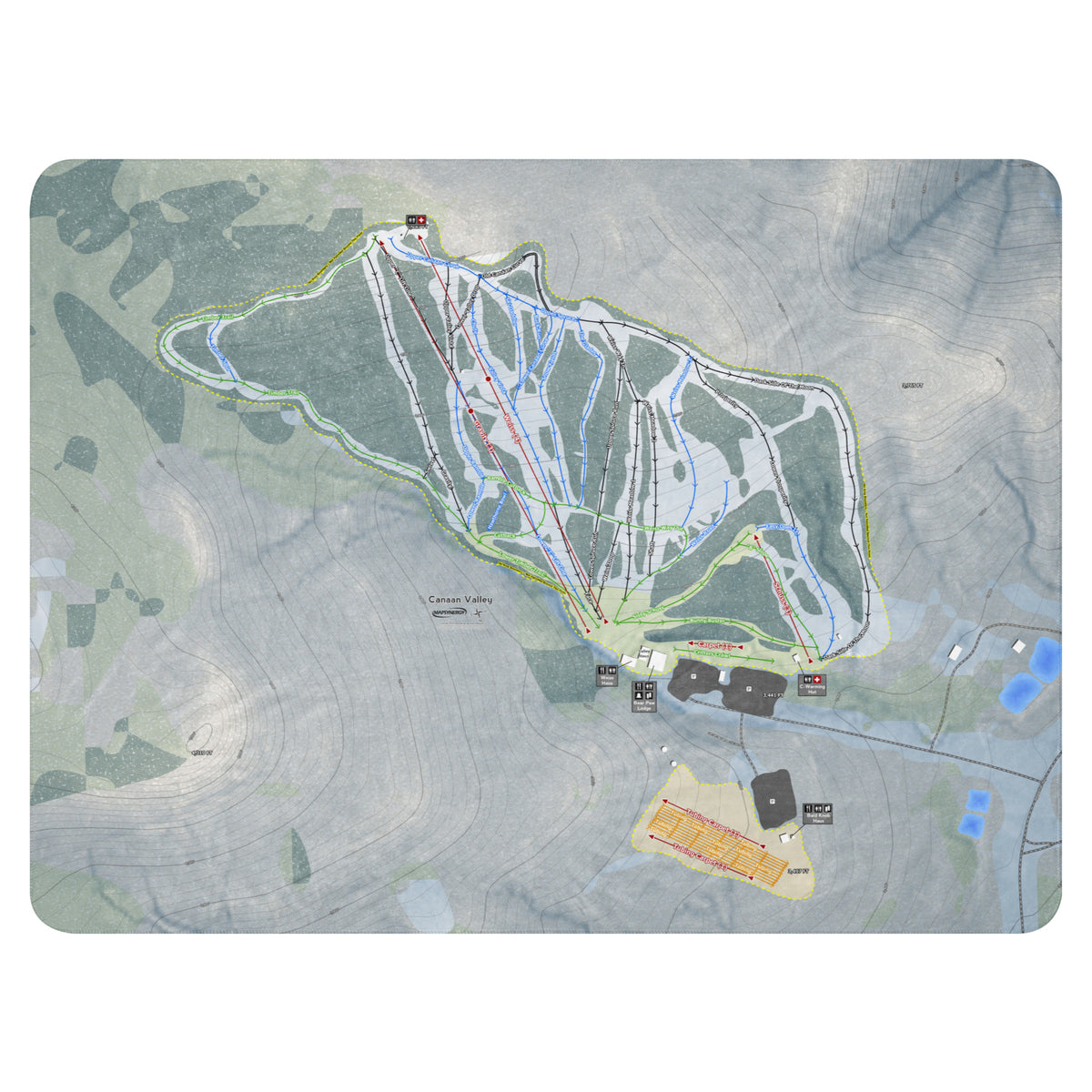 Canaan Valley, West Virginia Ski Resort Map Blanket
