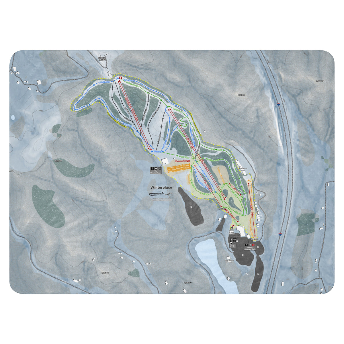 Winterplace, West Virginia Ski Resort Map Blanket
