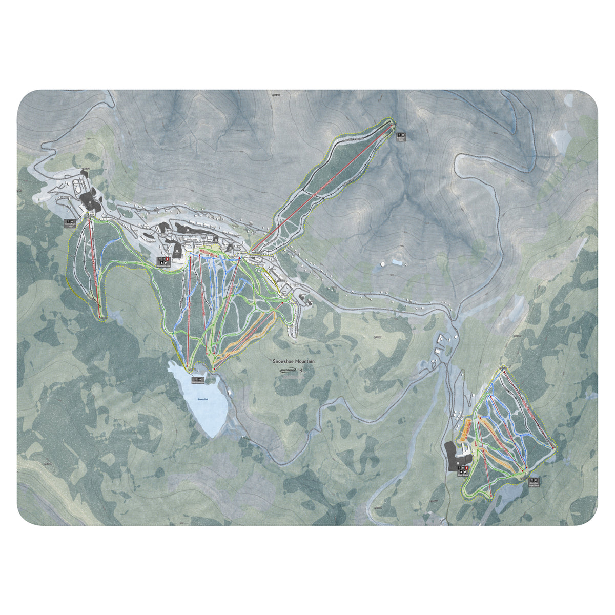 Snowshoe Mountain, West Virginia Ski Resort Map Blanket