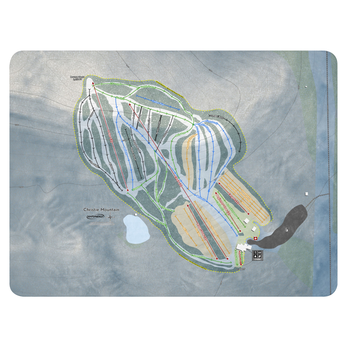 Christie Mountain, Wisconsin Ski Resort Map Blanket