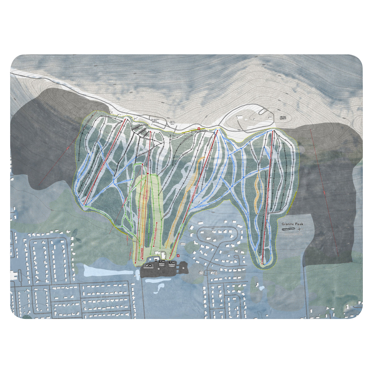 Granite Peak, Wisconsin Ski Resort Map Blanket