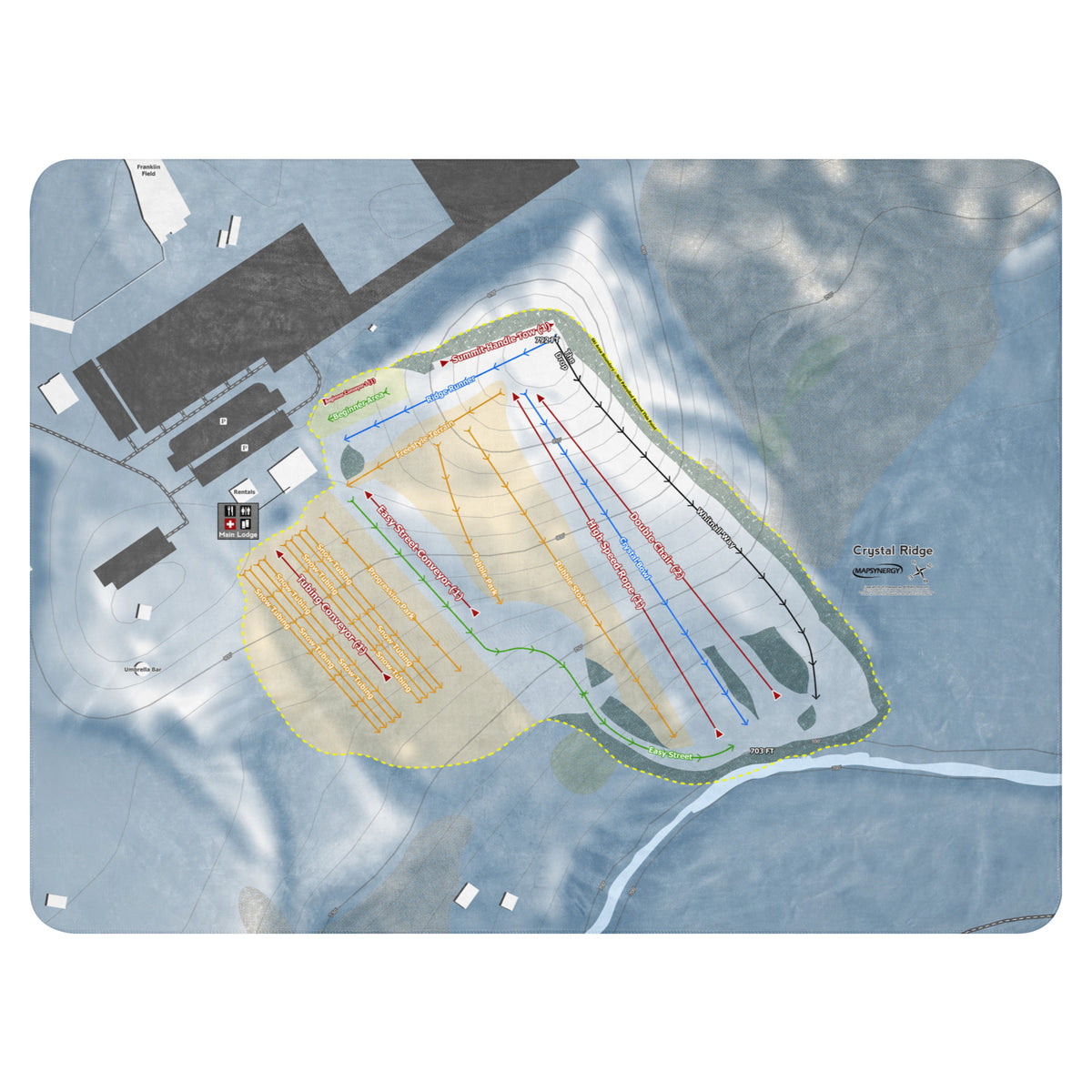Crystal Ridge, Wisconsin Ski Resort Map Blanket