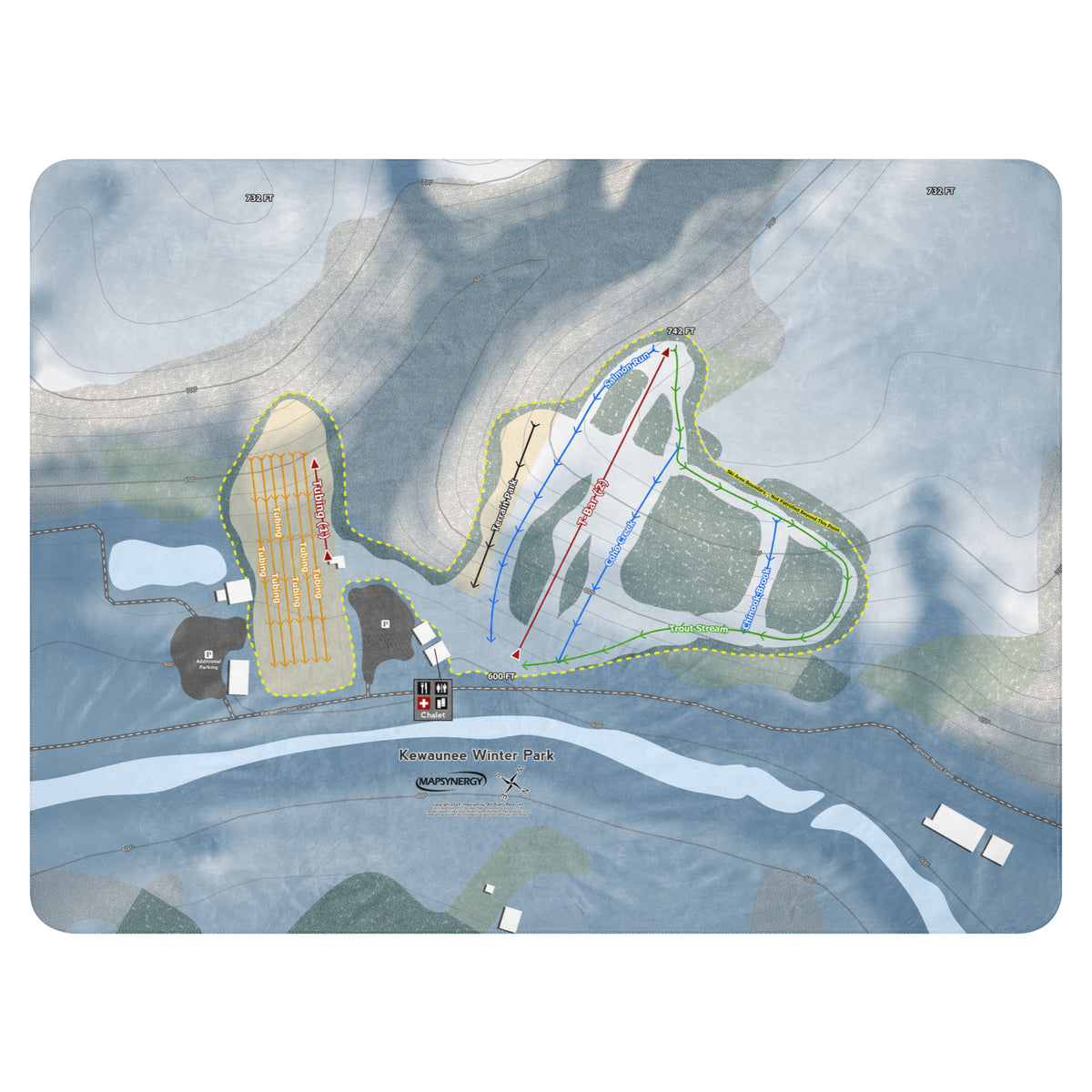 Kewaunee Winter Park, Wisconsin Ski Resort Map Blanket