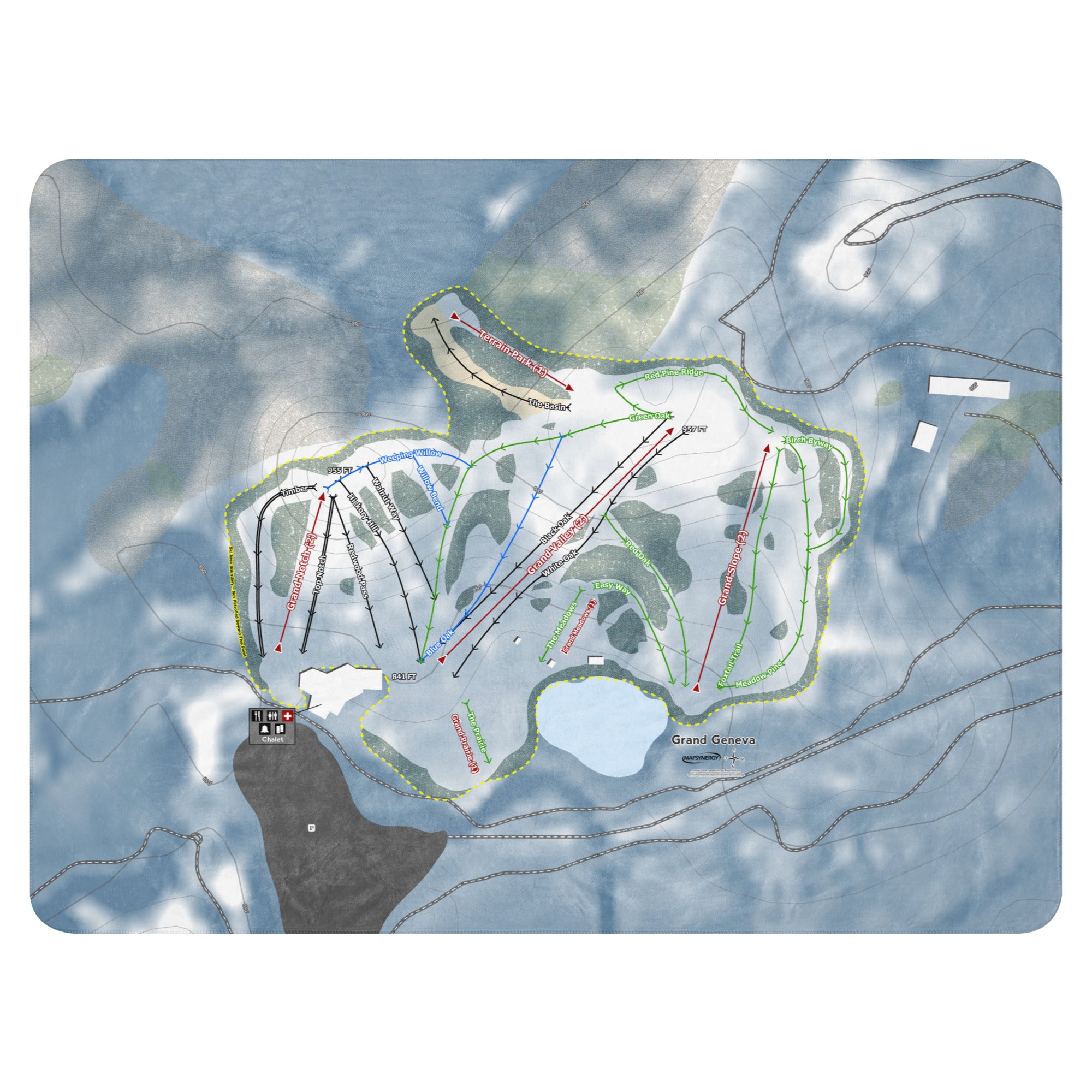 Grand Geneva, Wisconsin Ski Resort Map Blanket trail map