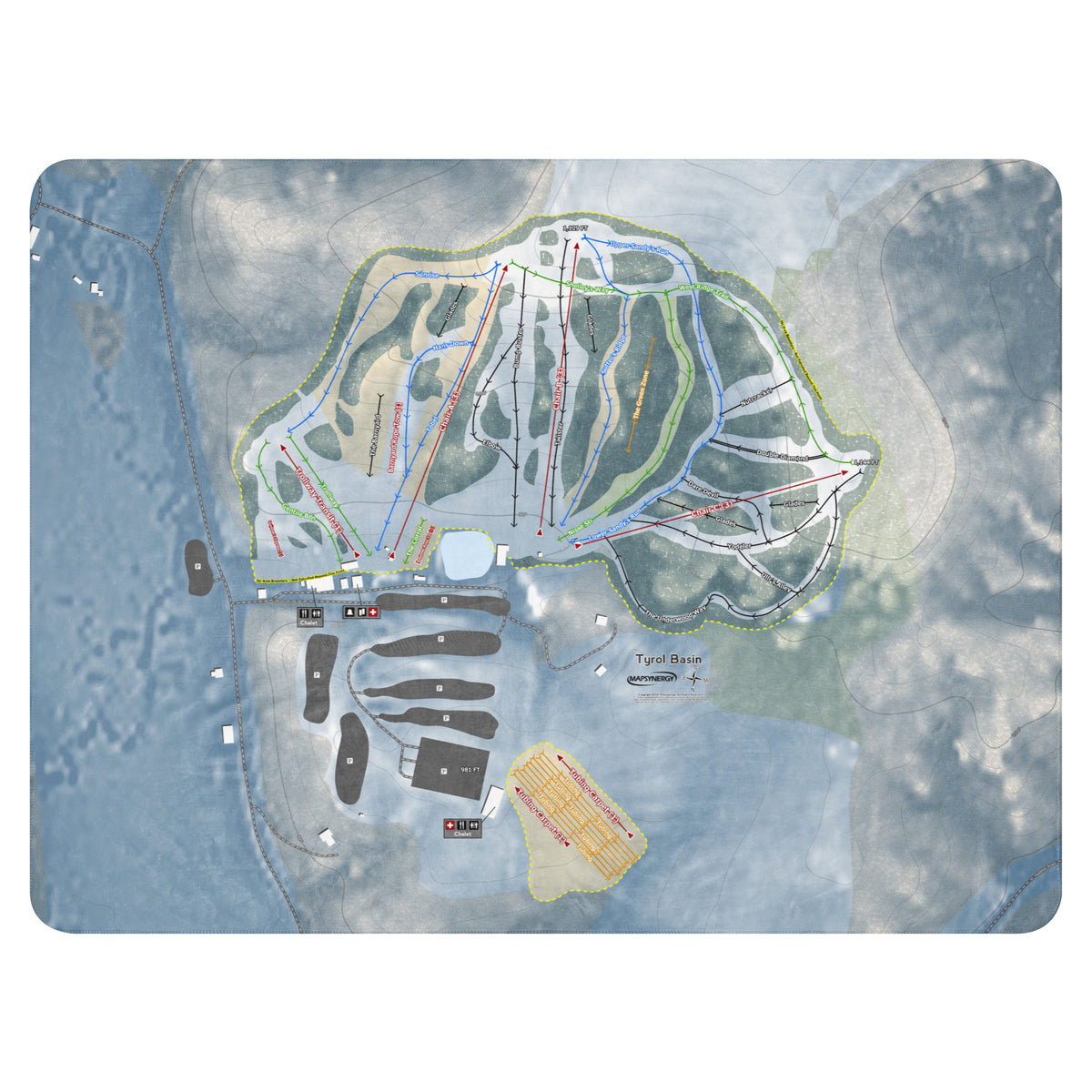 Tyrol Basin, Wisconsin Ski Resort Map Blanket