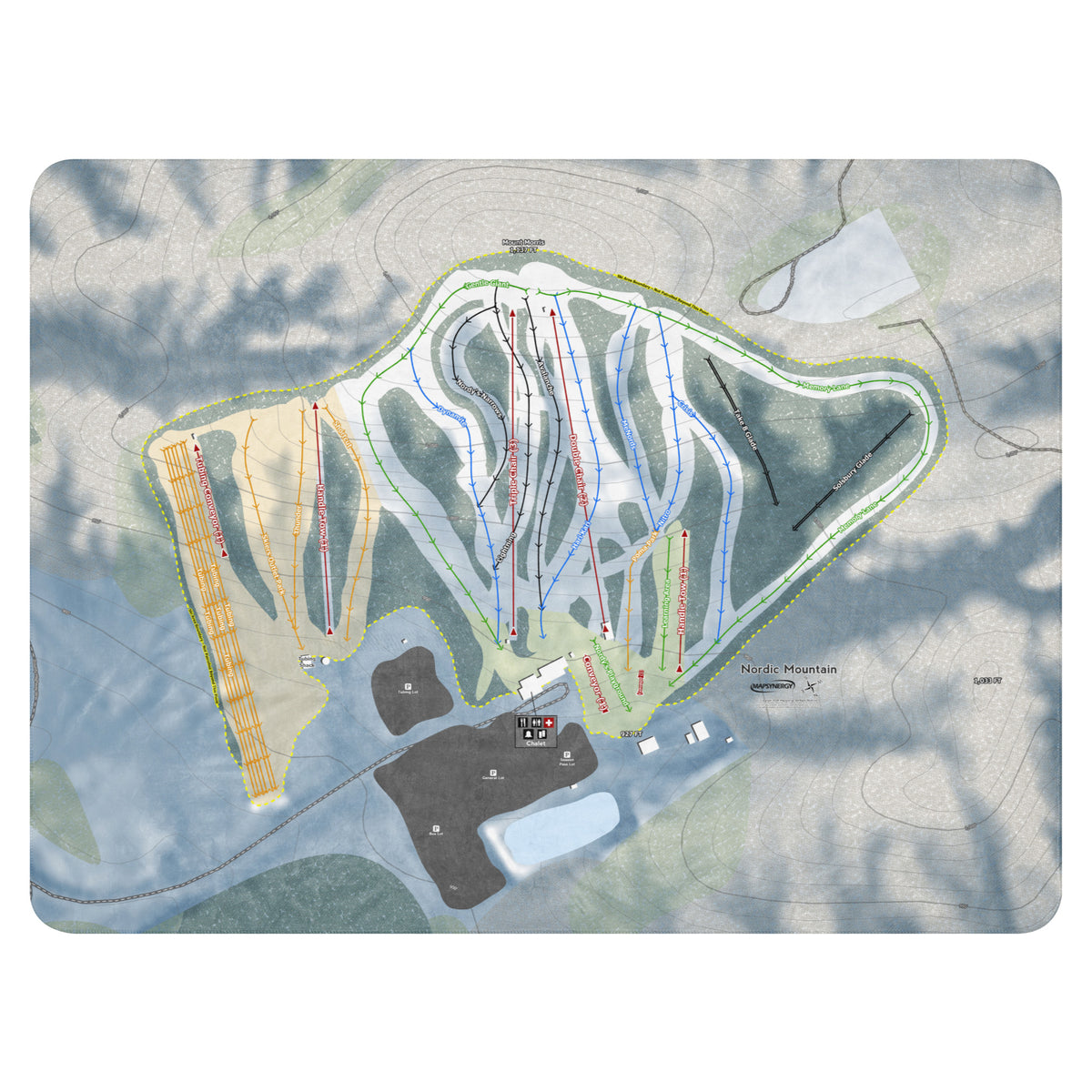 Nordic Mountain, Wisconsin Ski Resort Map Blanket