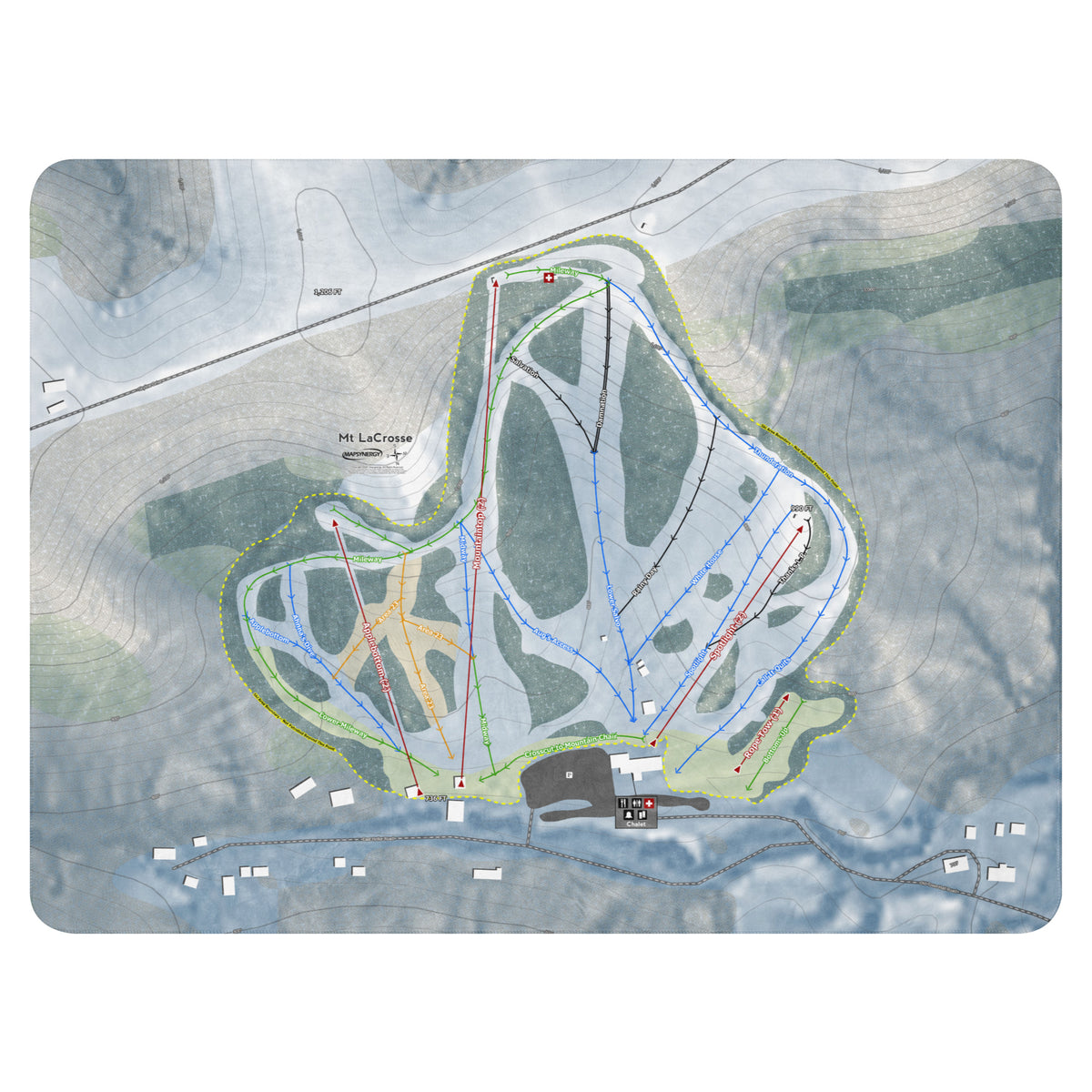 Mt La Crosse, Wisconsin Ski Resort Map Blanket