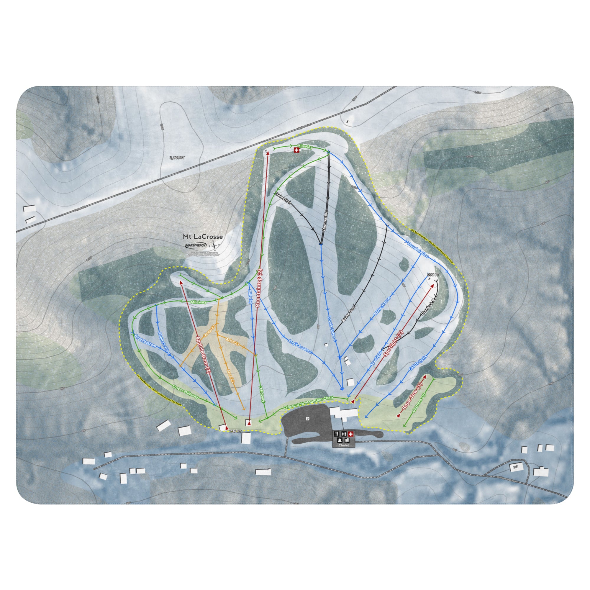 Mt LaCrosse, Wisconsin Ski Resort Map Blanket trail map