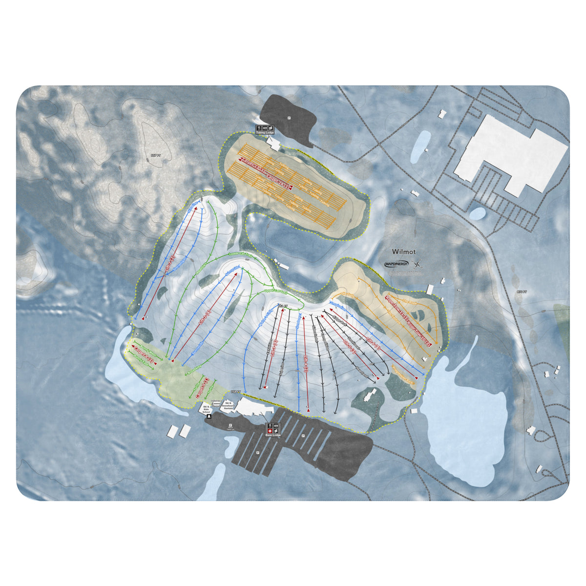 Wilmot, Wisconsin Ski Resort Map Blanket trail map