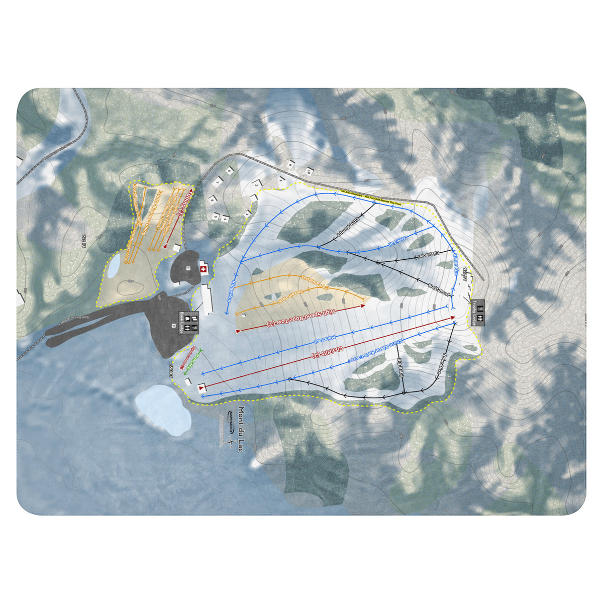 Mont Du Lac, Wisconsin Ski Resort Map Blanket