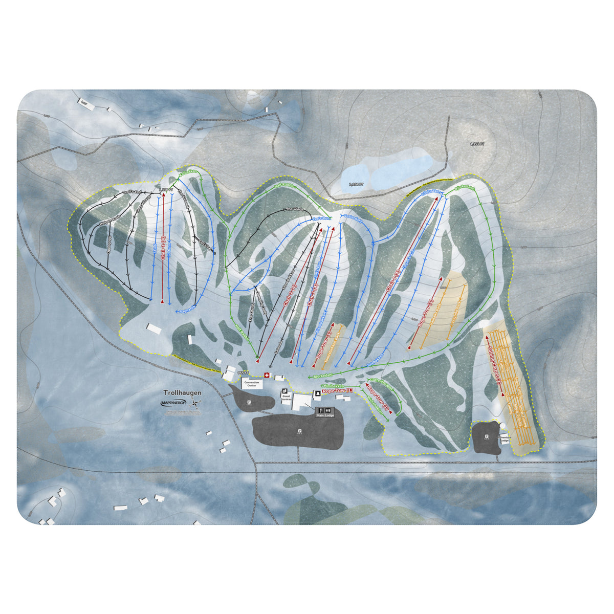 Trollhaugen, Wisconsin Ski Resort Map Blanket