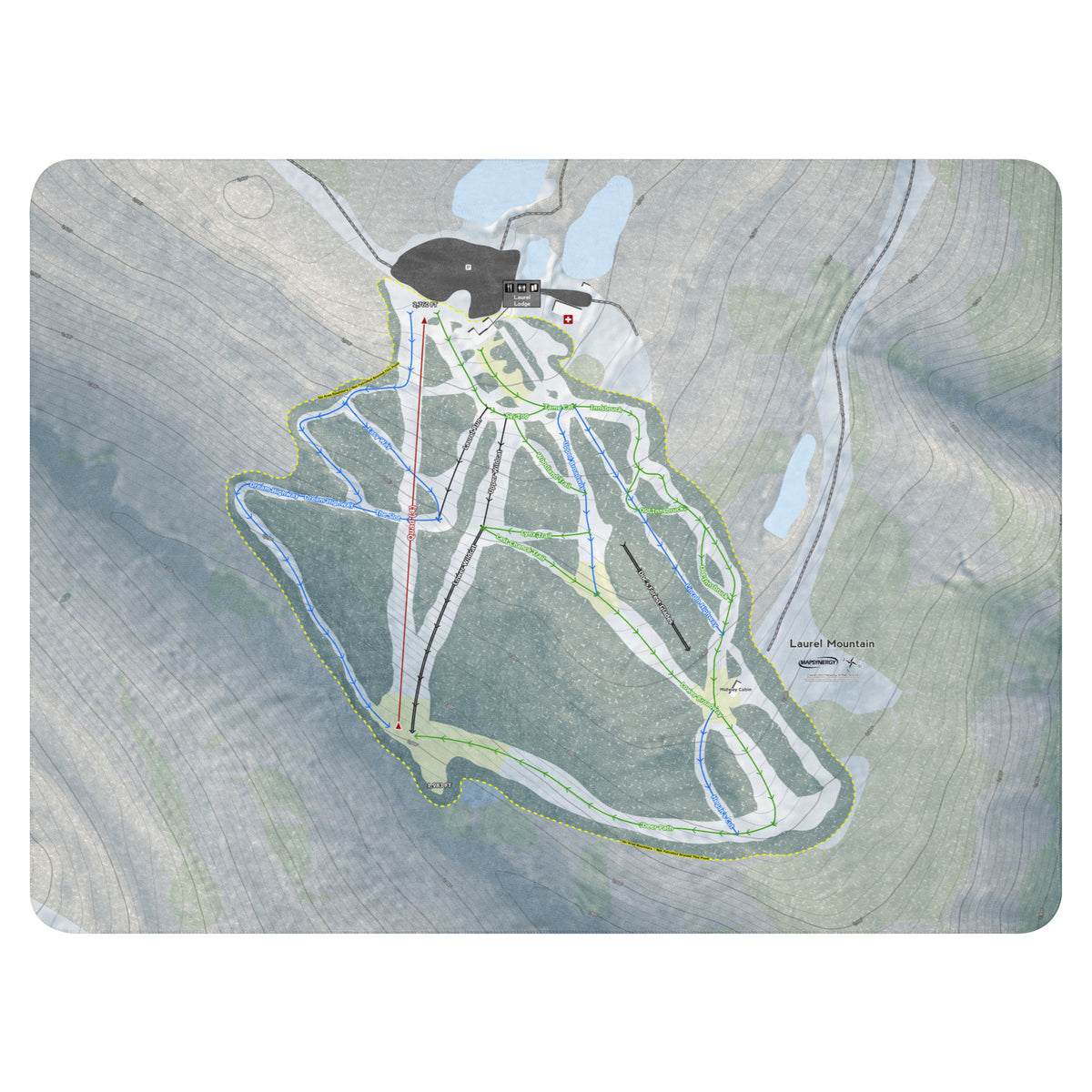 Laurel Mountain, Pennsylvania Ski Resort Map Blanket