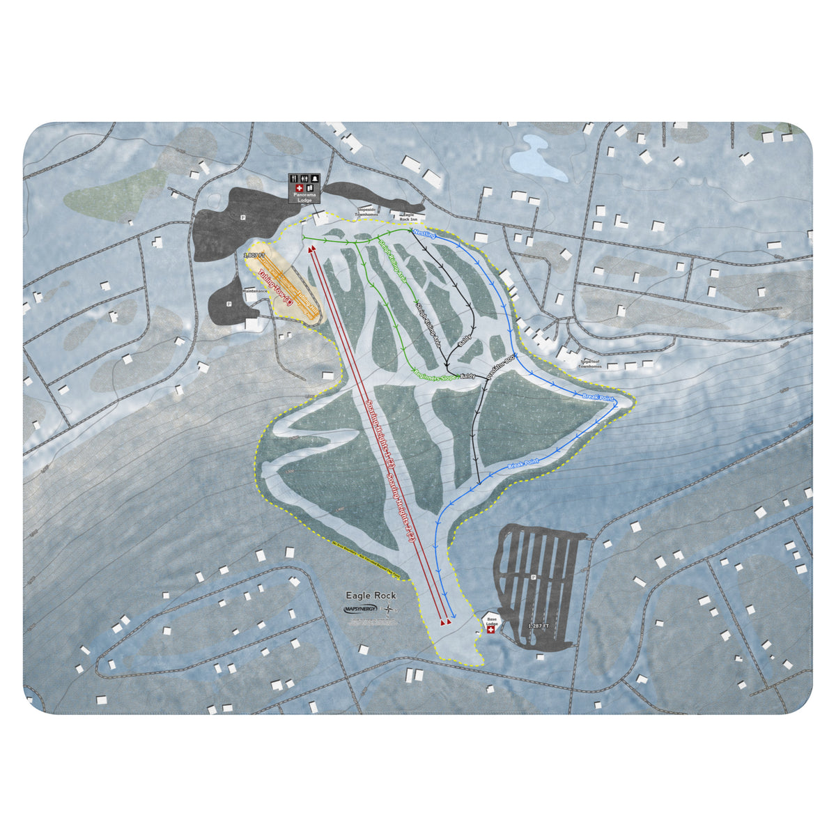 Eagle Rock, Pennsylvania Ski Resort Map Blanket
