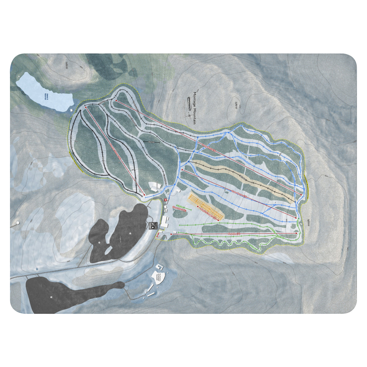 Montage Mountain, Pennsylvania Ski Resort Map Blanket