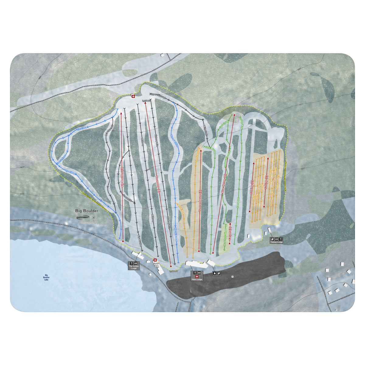 Big Boulder, Pennsylvania Ski Resort Map Blanket