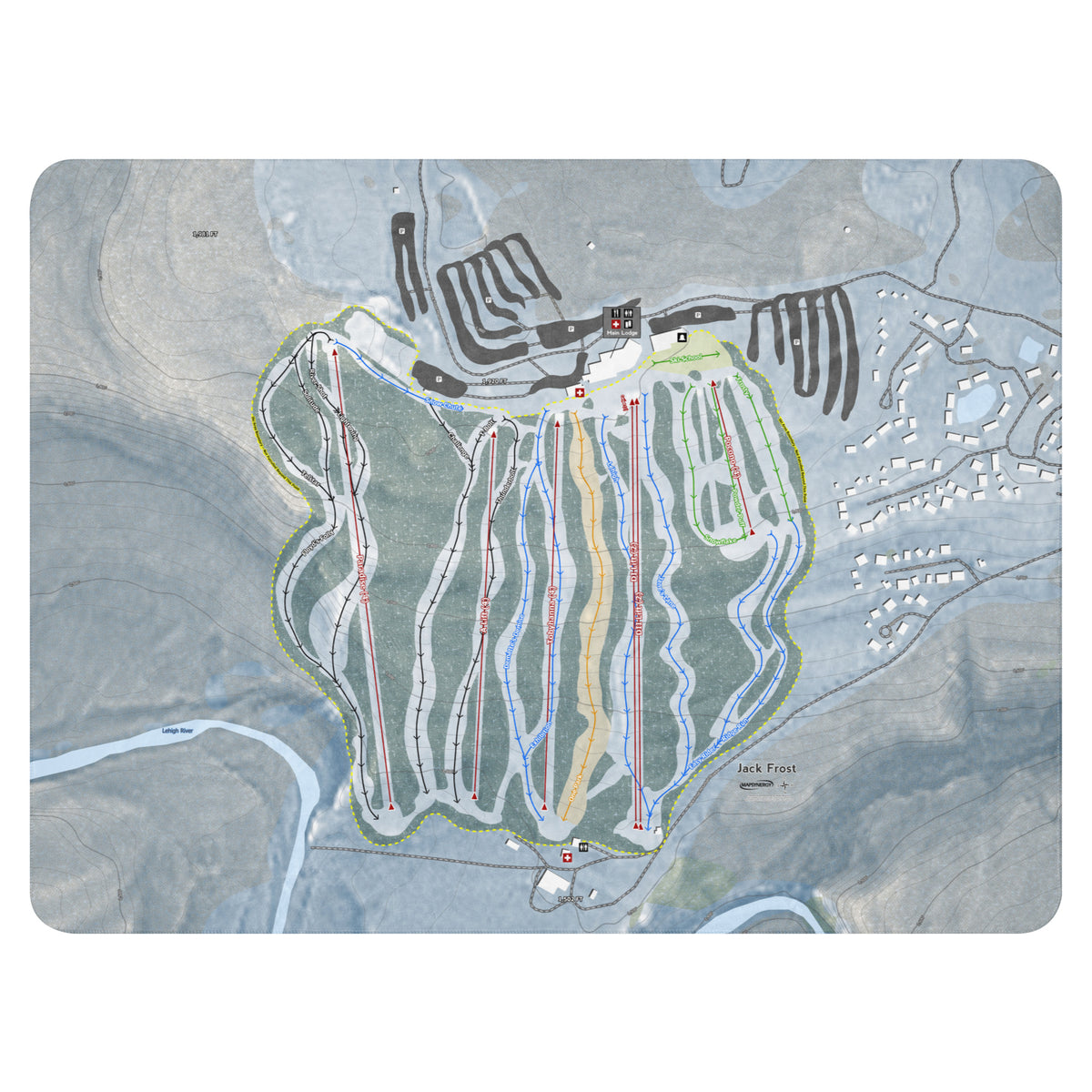 Jack Frost, Pennsylvania Ski Resort Map Blanket