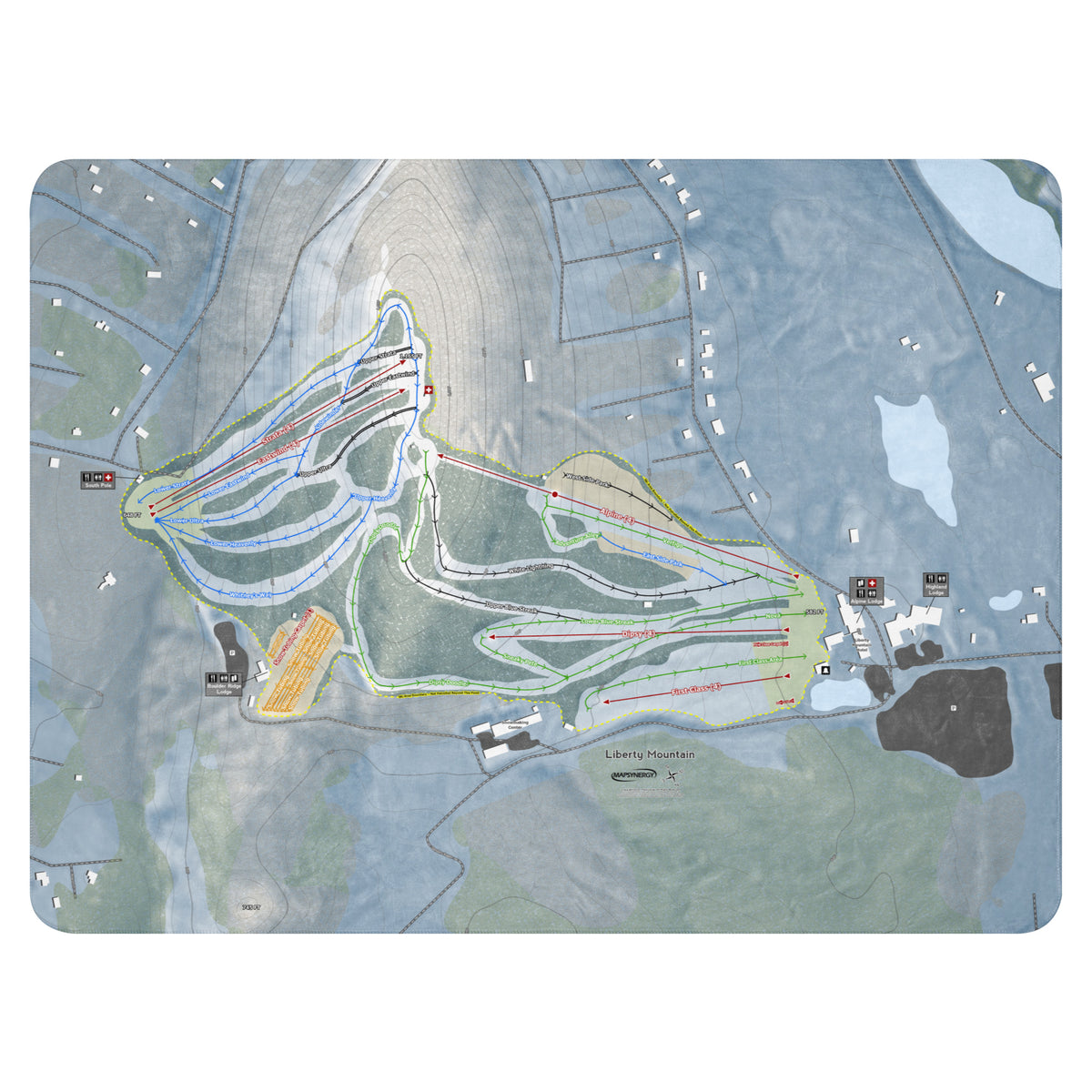 Liberty Mountain, Pennsylvania Ski Resort Map Blanket
