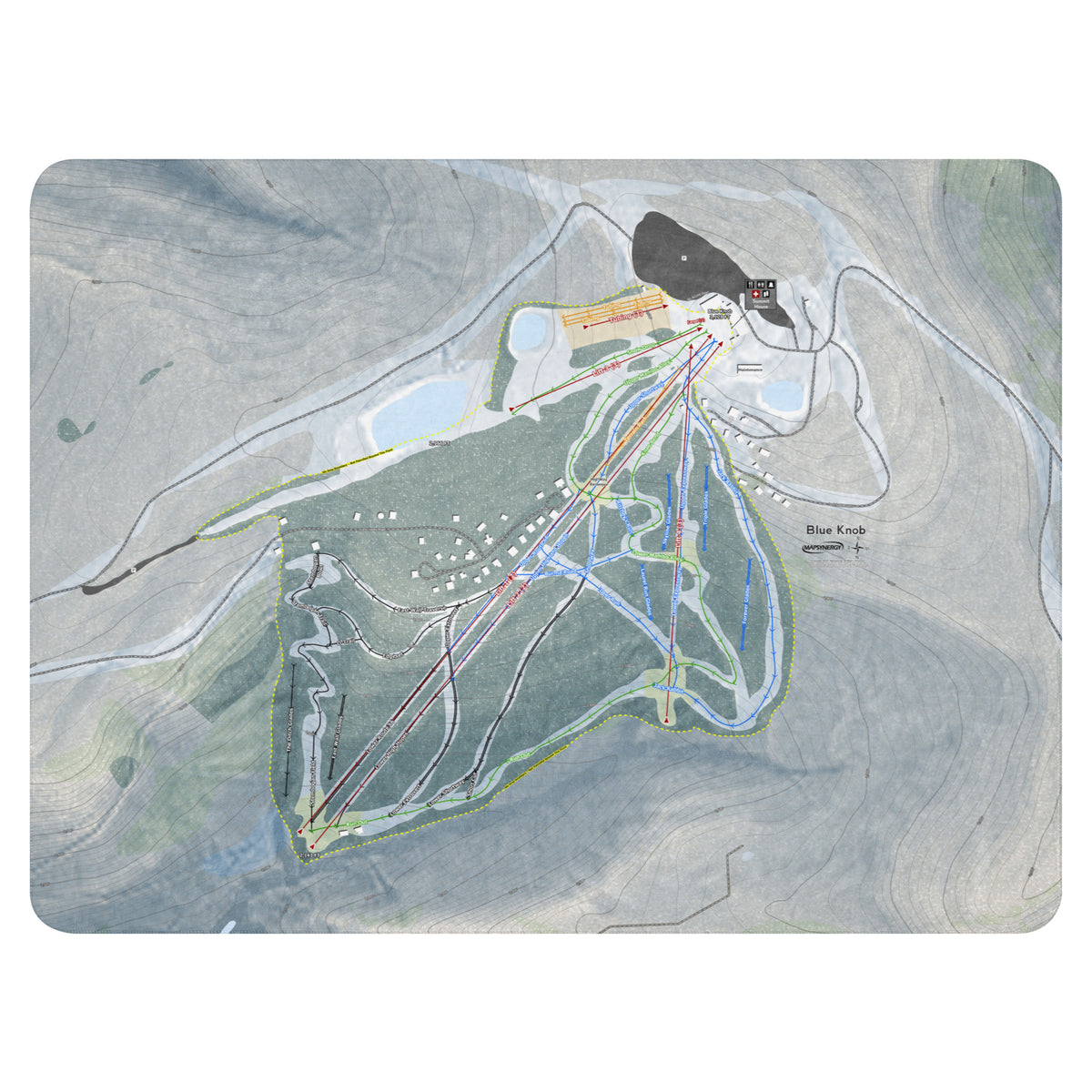 Blue Knob, Pennsylvania Ski Resort Map Blanket