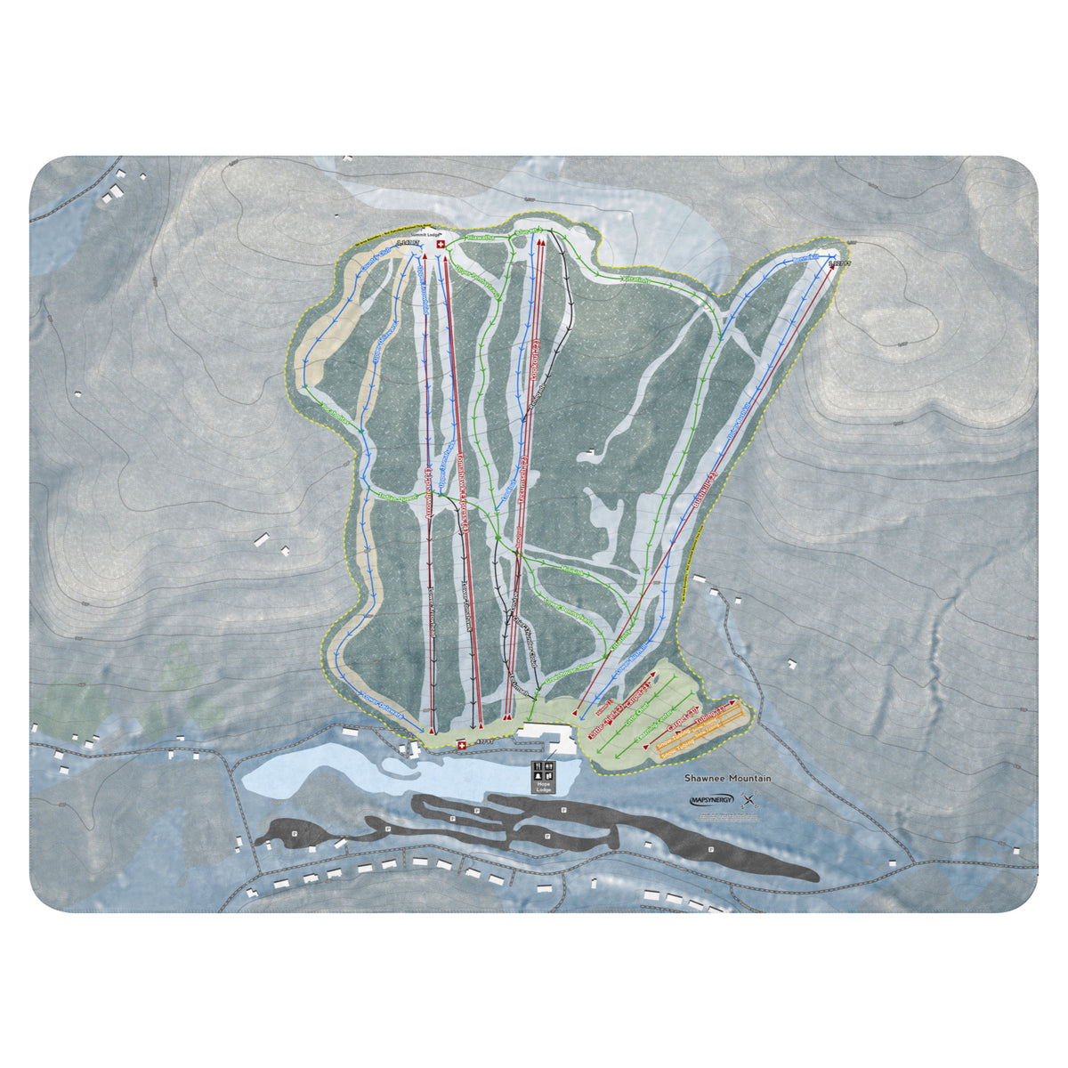 Shawnee Mountain, Pennsylvania Ski Resort Map Blanket
