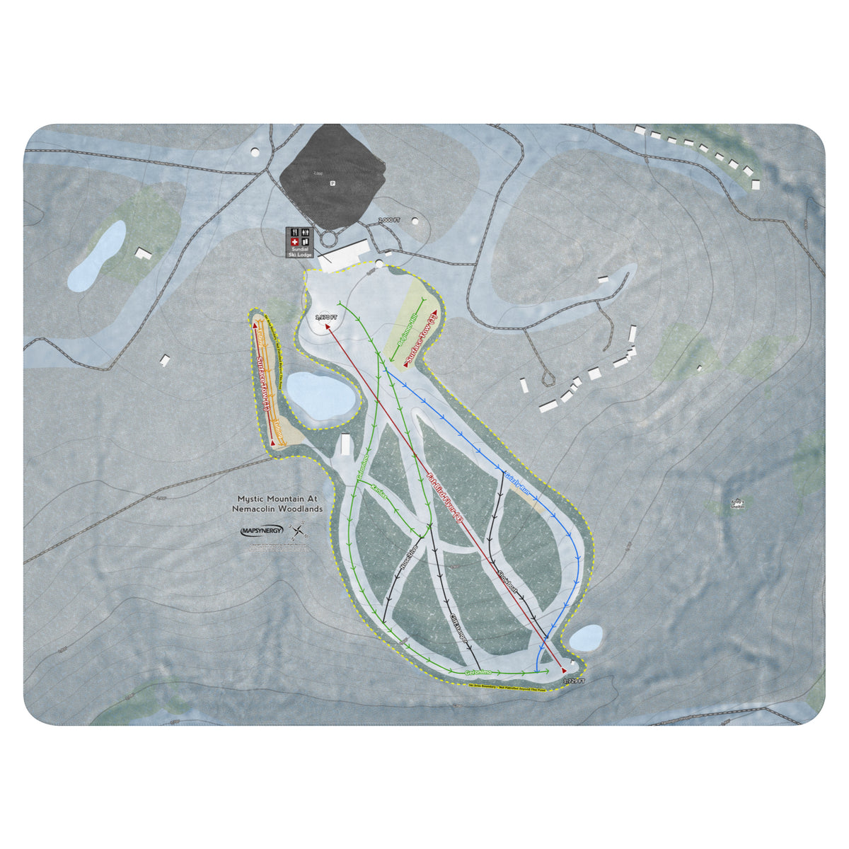 Mystic Mountain At Nemacolin Woodlands, Pennsylvania Ski Resort Map Blanket