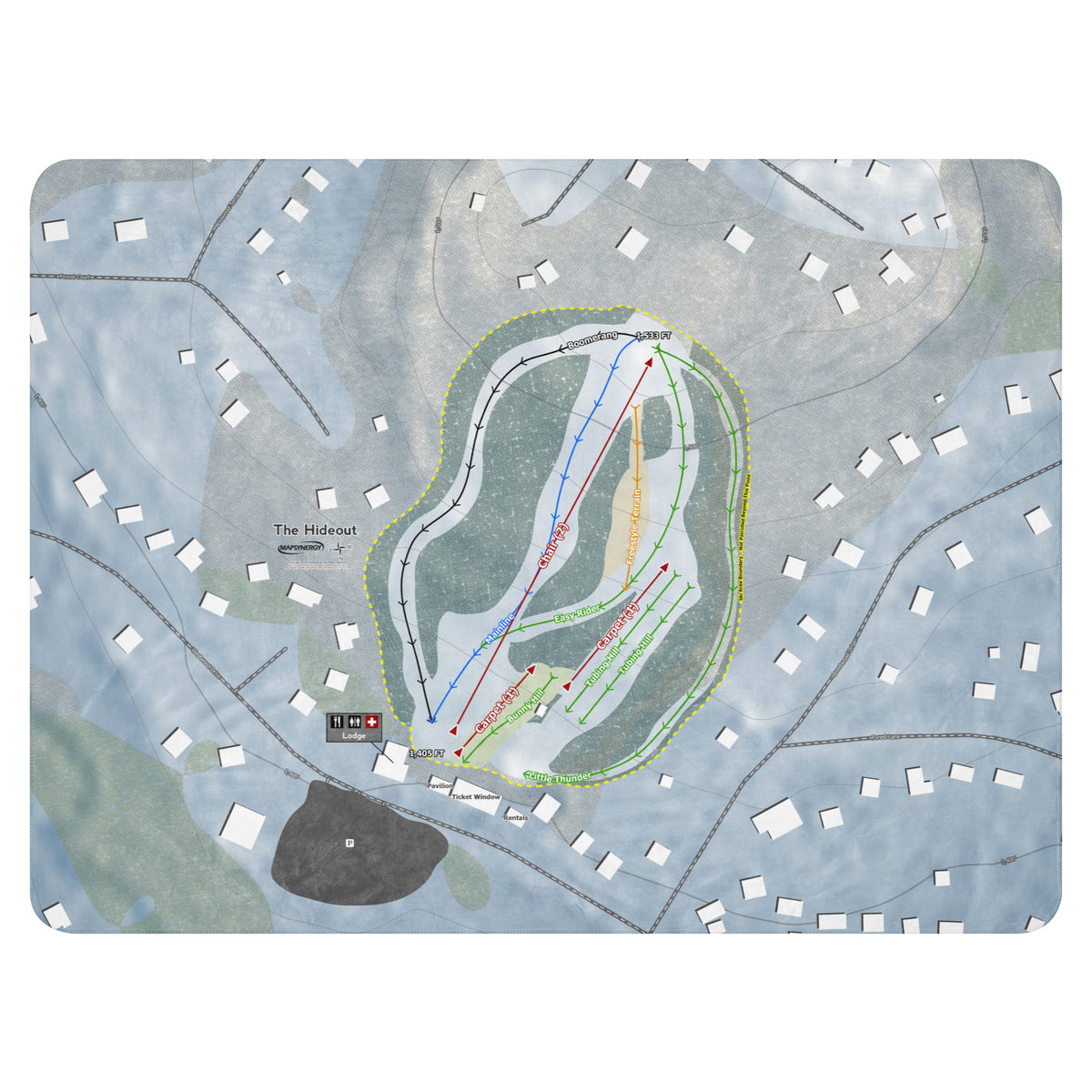 The Hideout, Pennsylvania Ski Resort Map Blanket