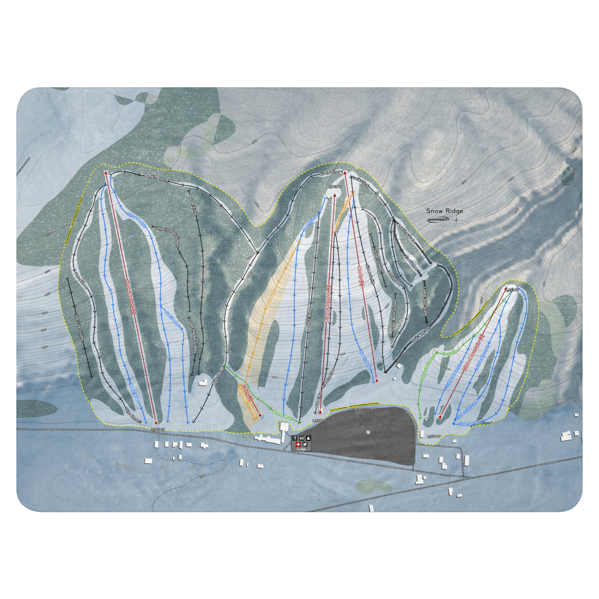 Snow Ridge, New York Ski Resort Map Blanket