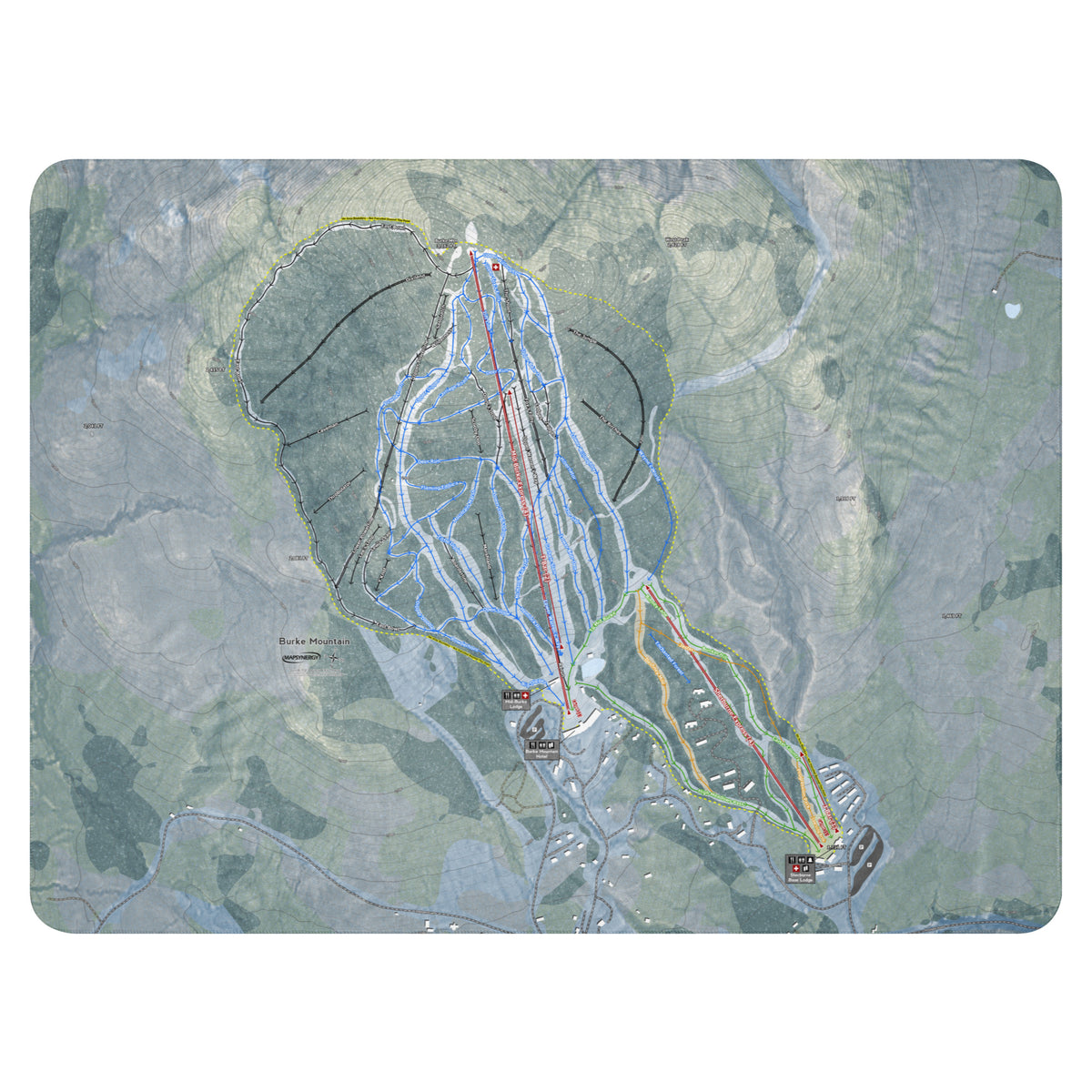 Burke Mountain, Vermont Ski Resort Map Blanket