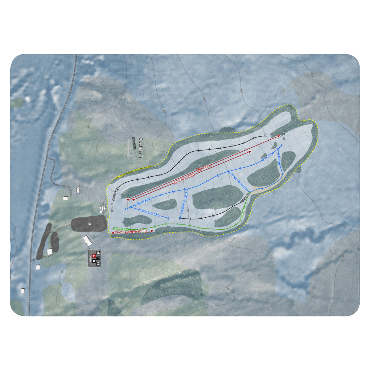 Cochrans, Vermont Ski Resort Map Blanket