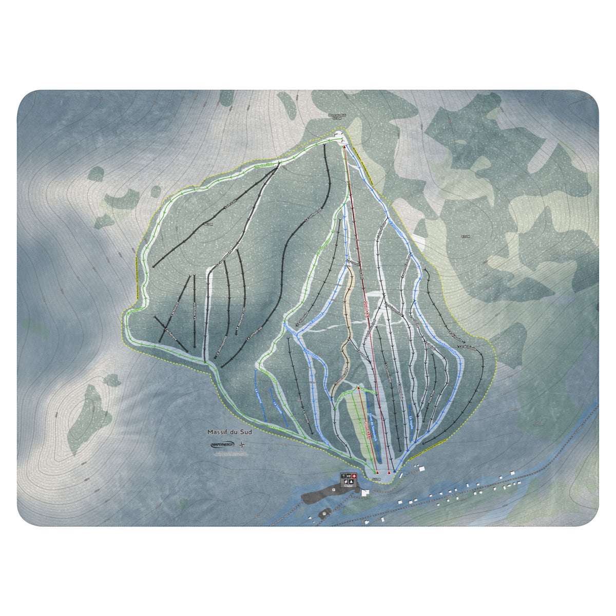 Massif Du Sud, Quebec Ski Resort Map Blanket