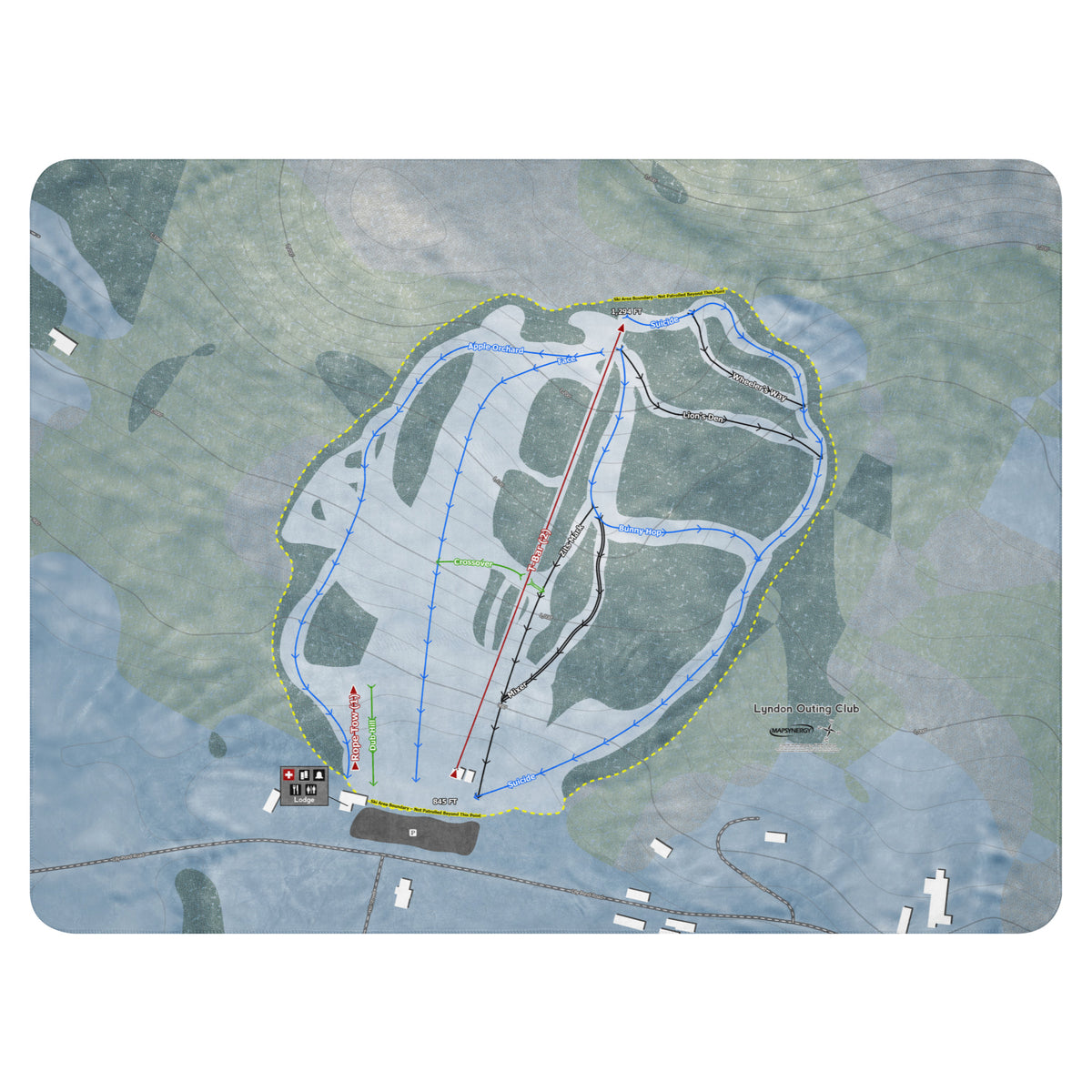 Lyndon Outing Club, Vermont Ski Resort Map Blanket
