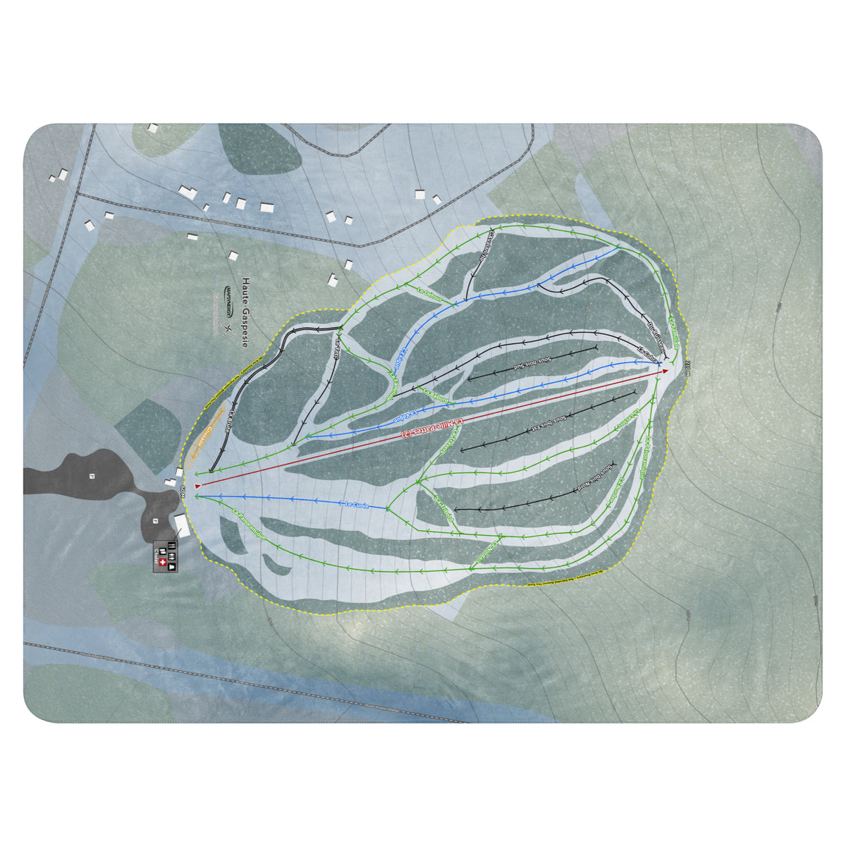 Haute Gaspesie, Quebec Ski Resort Map Blanket