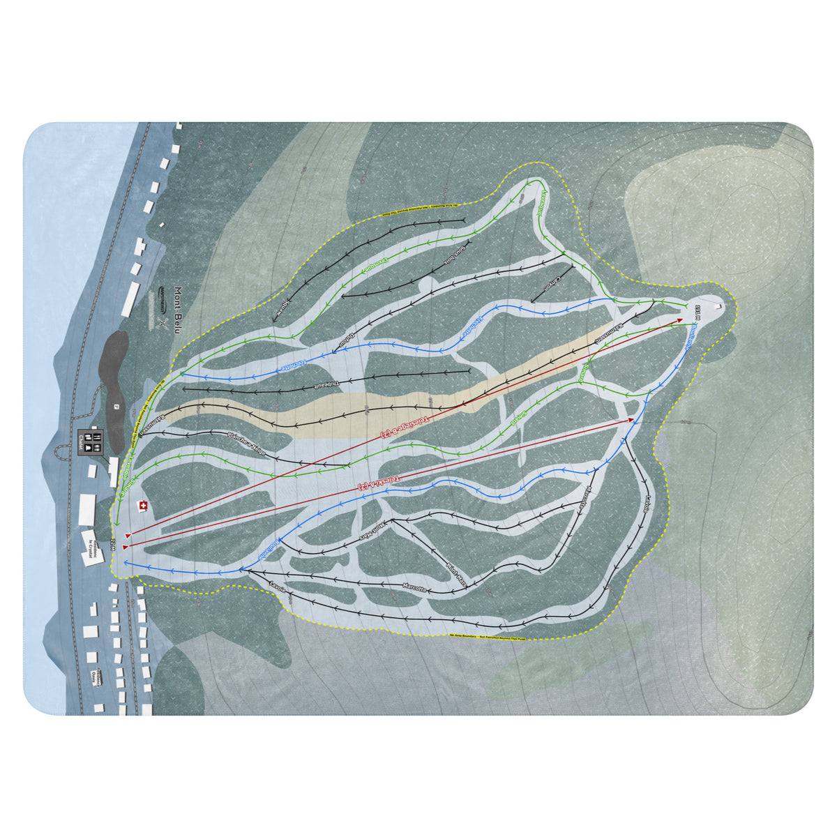 Mont-Belu, Quebec Ski Resort Map Blanket