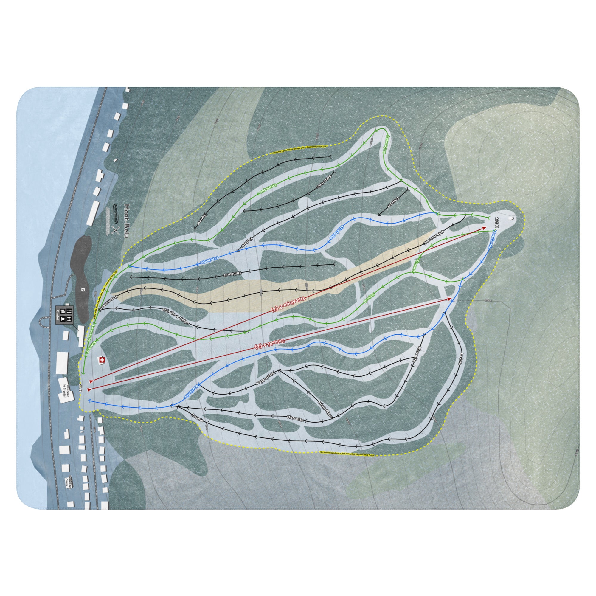 Mont-Belu, Quebec Ski Resort Map Blanket trail map