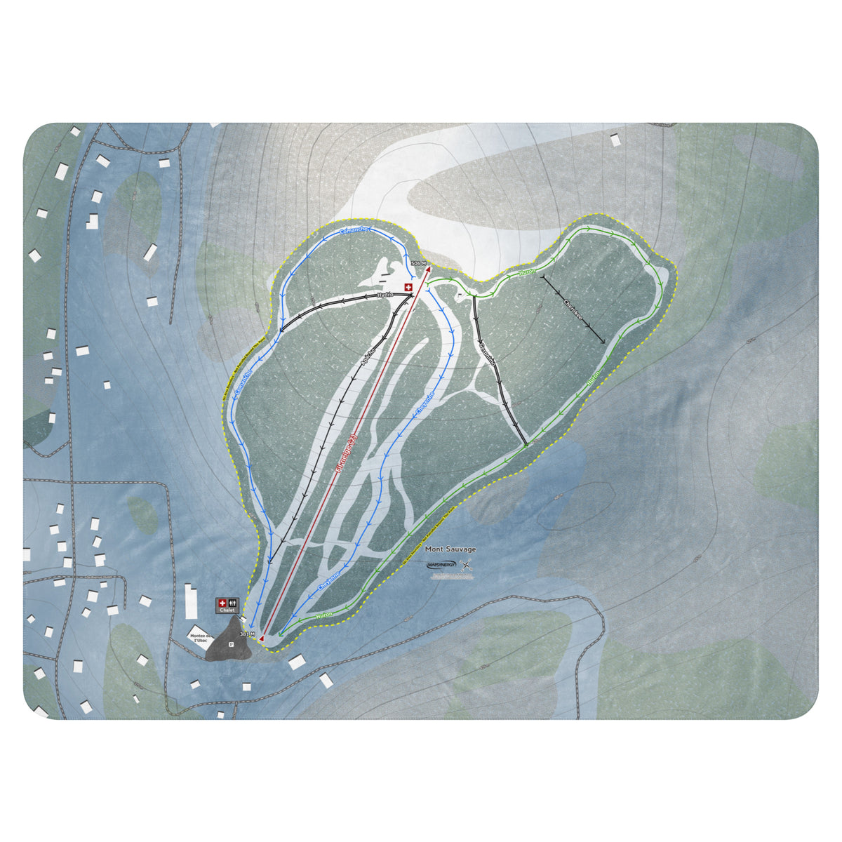 Mont Sauvage, Quebec Ski Resort Map Blanket