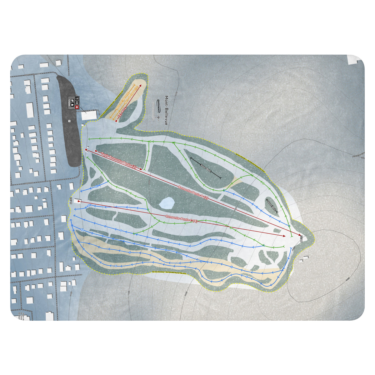 Mont-Bellevue, Quebec Ski Resort Map Blanket