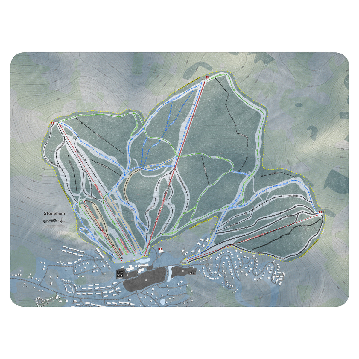 Stoneham, Quebec Ski Resort Map Blanket