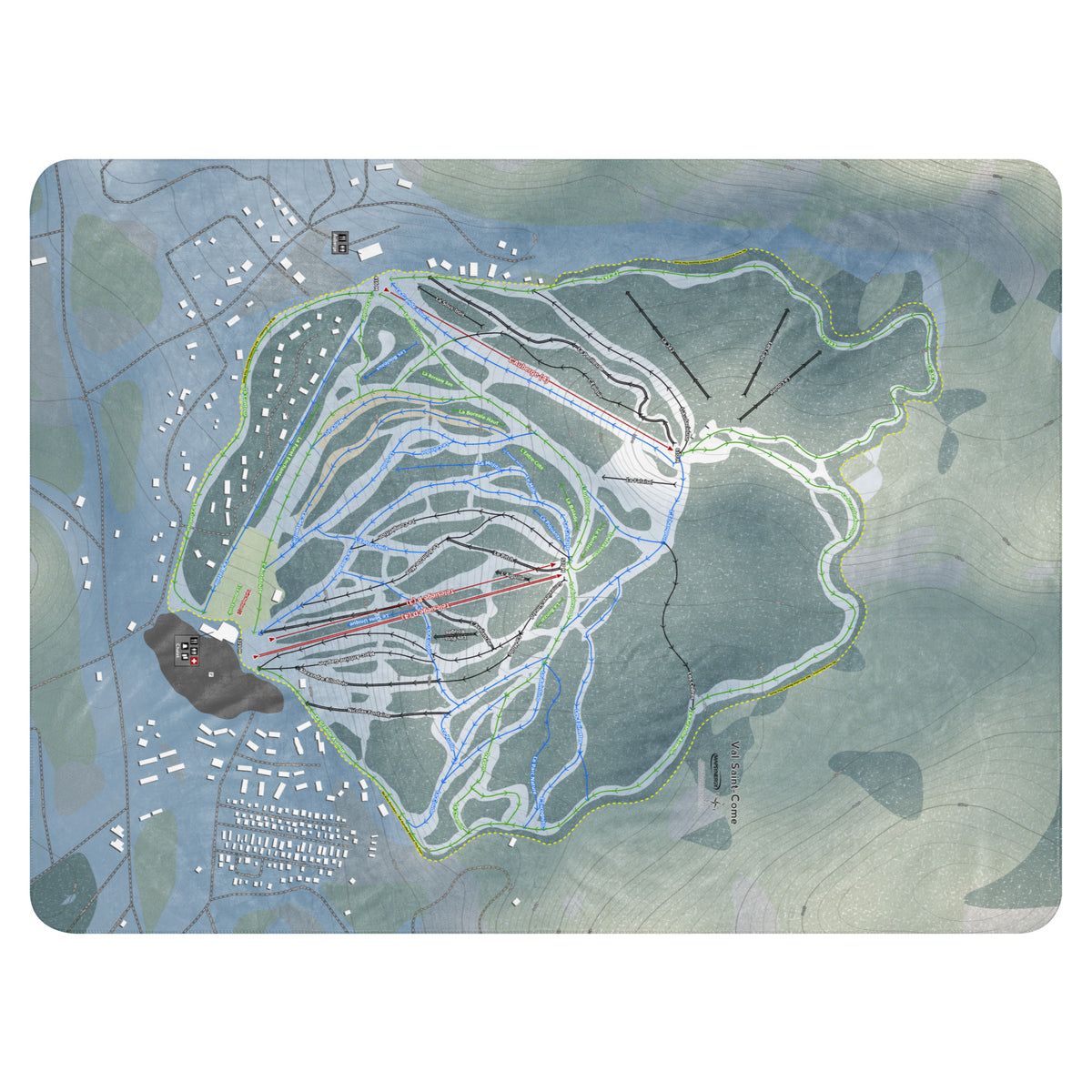 Val Saint-Come, Quebec Ski Resort Map Blanket