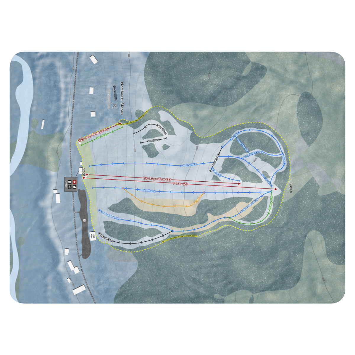 Northeast Slopes, Vermont Ski Resort Map Blanket