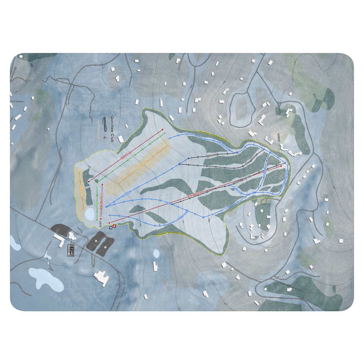 Quechee Club, Vermont Ski Resort Map Blanket